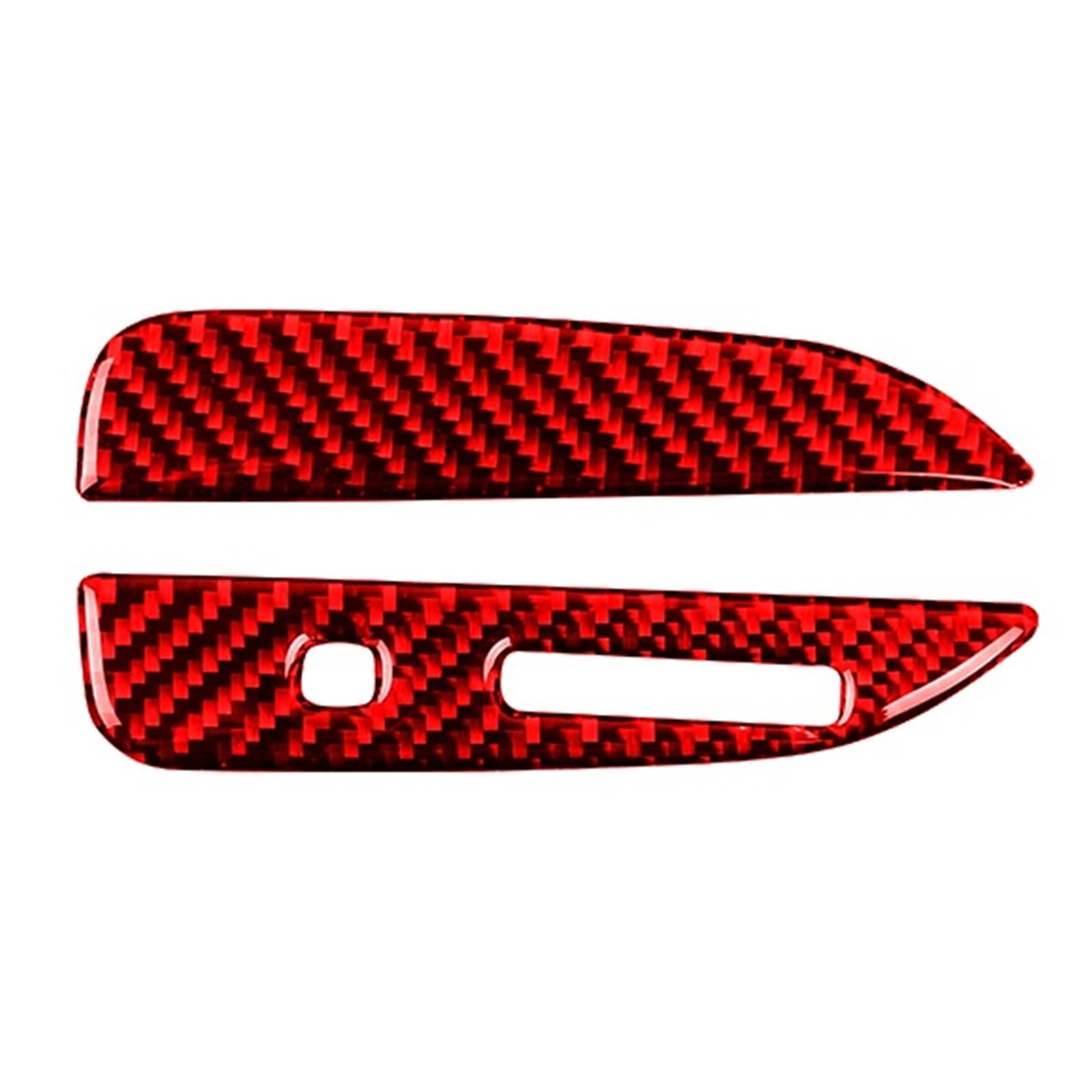 THXZINGLWG Compatible for Mustang GT 2015-2021 Accessories Carbon Fiber Interior Car Gear Shift Box Panel Cover Trim Frame Decorative Kit Sticker(Style A(Red),RHD)