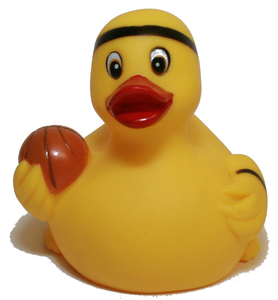 Rubber Ducks Basketball, Waddlers Brand Rubber Duckies That Float Upright, Rubber Bath Toy Basketball Themed Birthday, Baby Shower Gift-all Depts. Basketball Player Gift