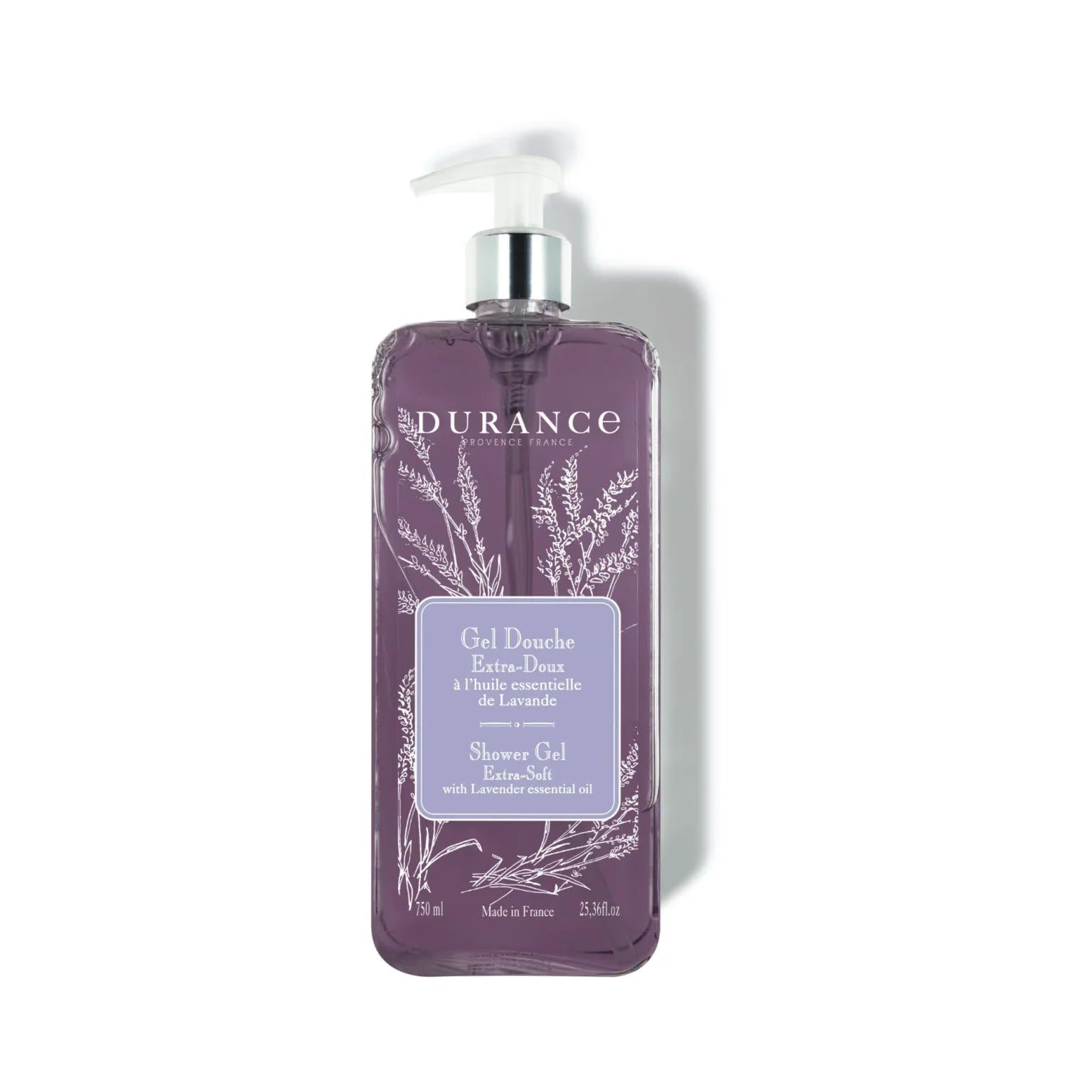 Durance Lavender Marseille Shower Gel 750ml - Body Wash With Almond & Olive Oils - Gently Cleanses, Hydrates & Softens Skin - Vegan Friendly