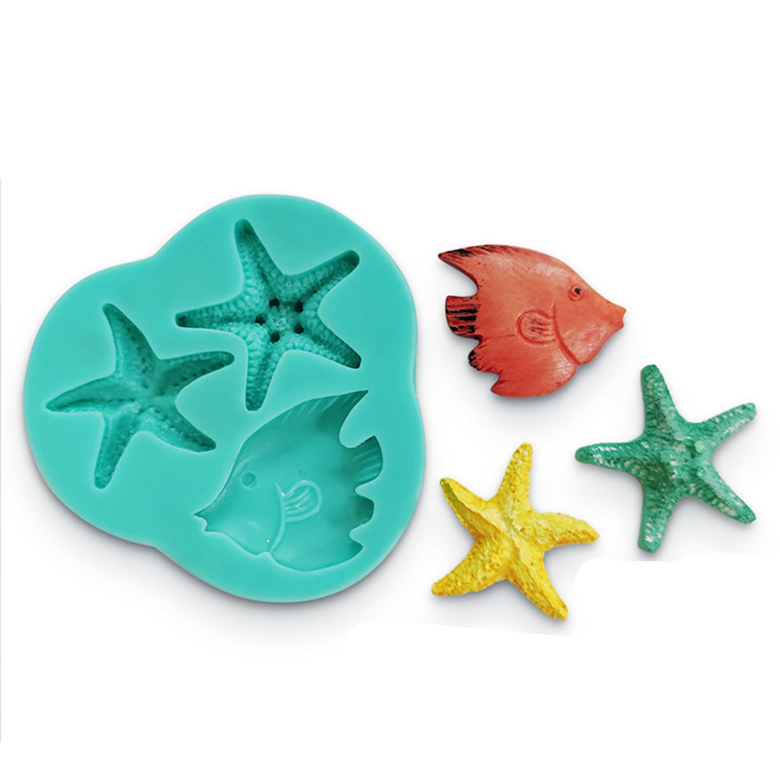 NEWFT Fondant Clay Soap Mould Marine Life Series Modeling Silicone for Kitchen Baking