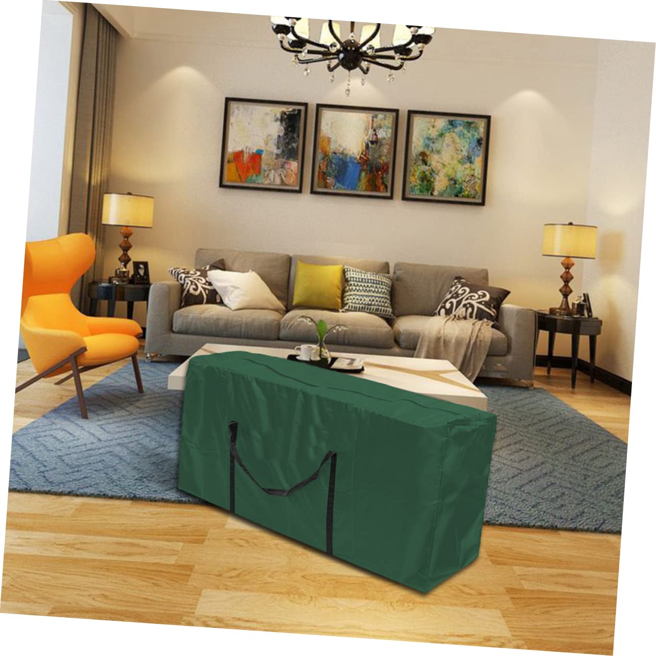 CIMAXIC 210d Oxford Cloth Furniture Storage Pouch Drawstring Bag for Outdoor Cushions Pouches for Travel