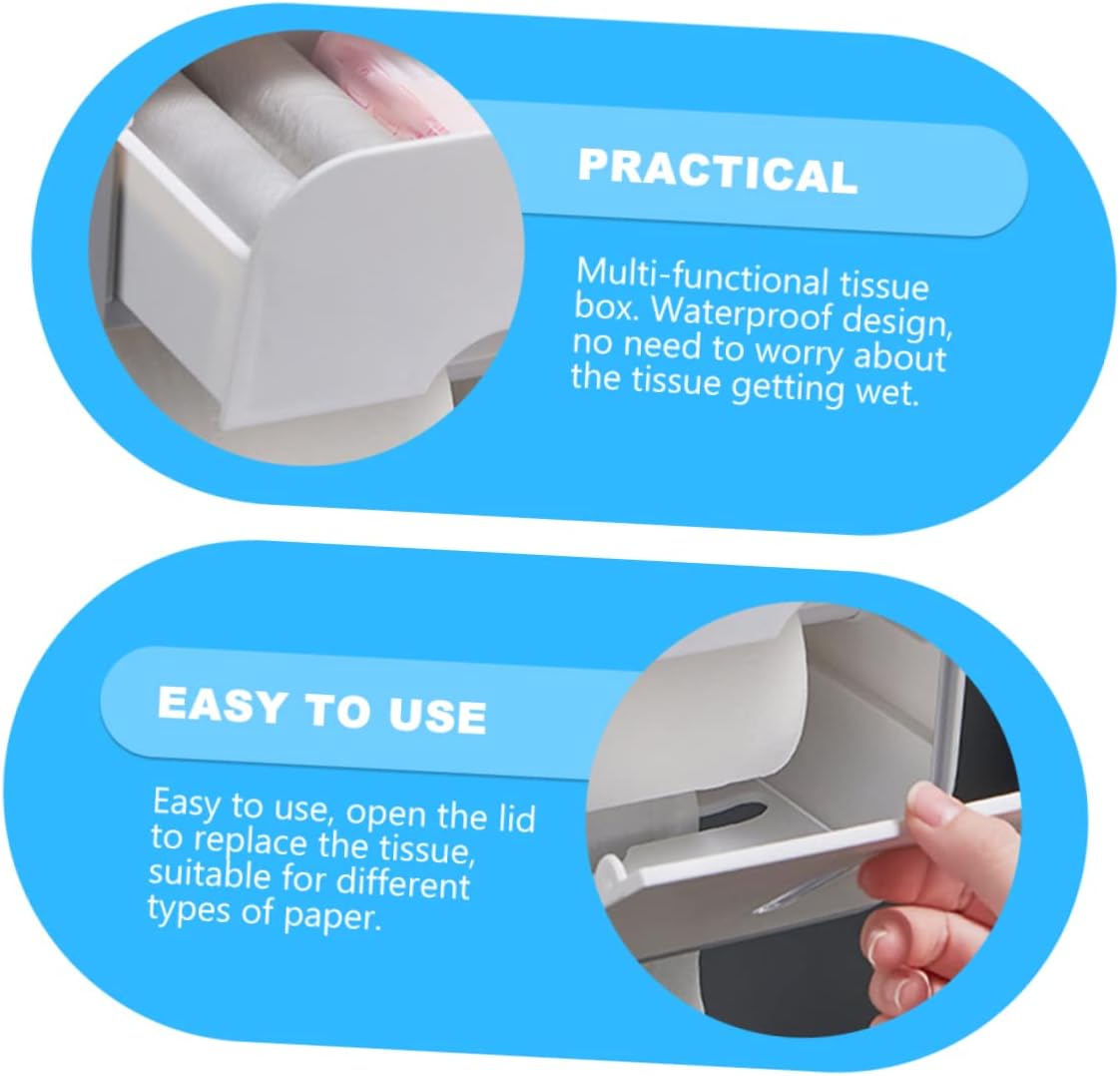 WOONEKY Bathroom Organization Wall Decor Multi-Functional Paper Storage Rack Key Holder Glasses Storage