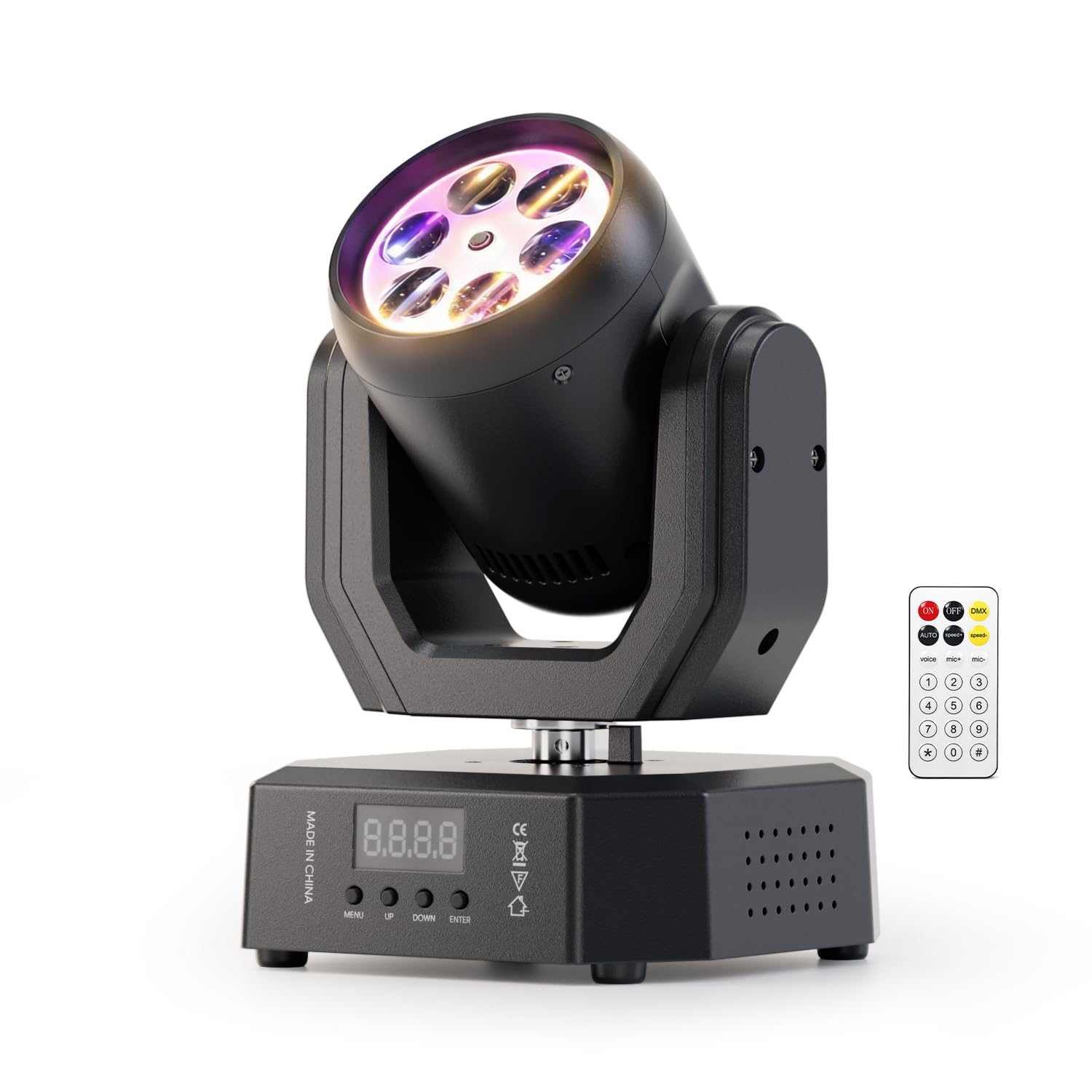 30W Teste Mobili Luci Palcoscenico,Faretto LED RGBW Beam Moving Head con Telecomando,DMX512,Luce Discoteca Stroboscopio Palco Luce di Scena,Luci da Festa per DJ Party Club Bar Matrimonio