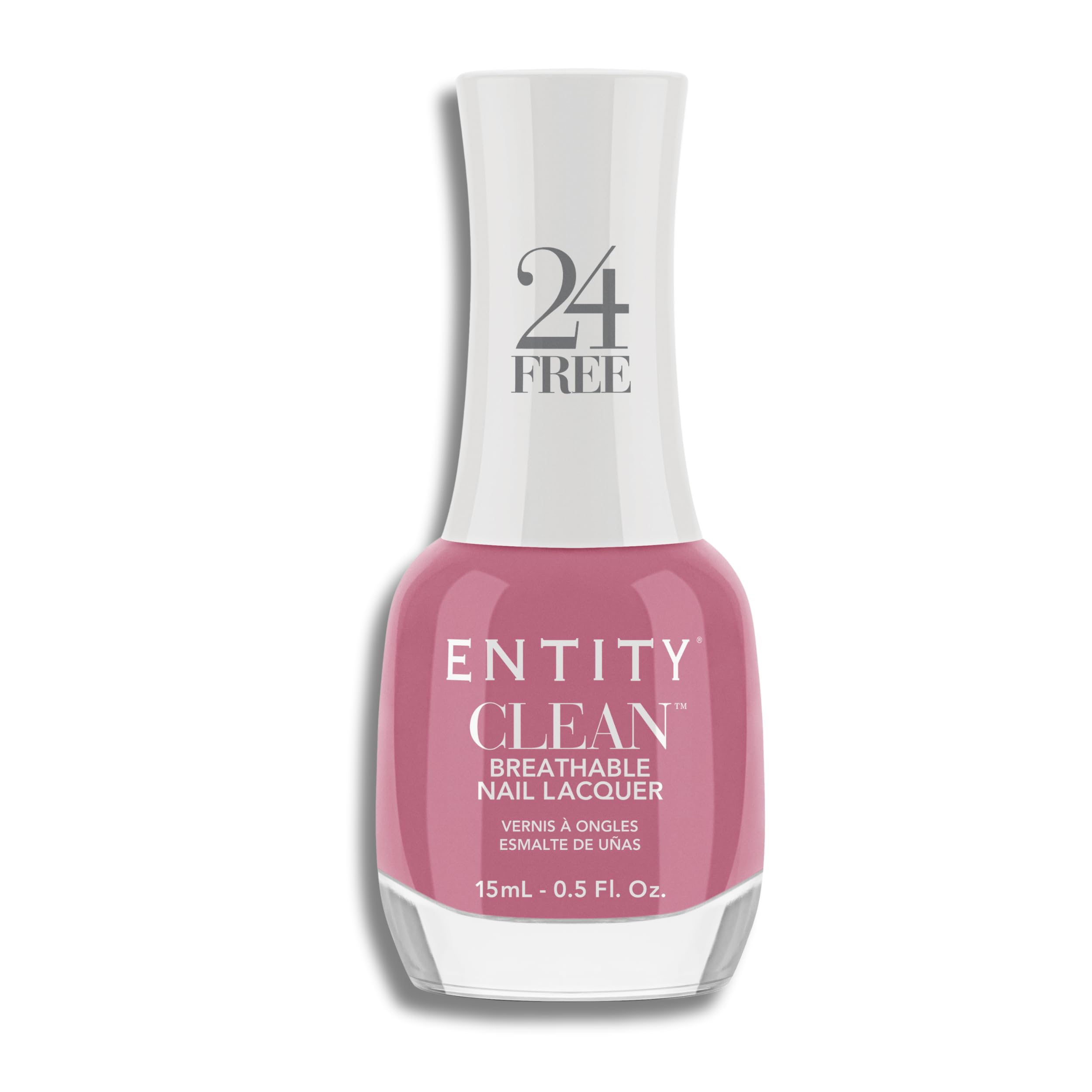 Entity Clean Cashmerely Pink Breathable Nail Lacquer, 0.5 oz, Vegan and Cruelty Free Nail Polish with Added Biotin, Halal Fingernail Polish, Pink Nail Polish
