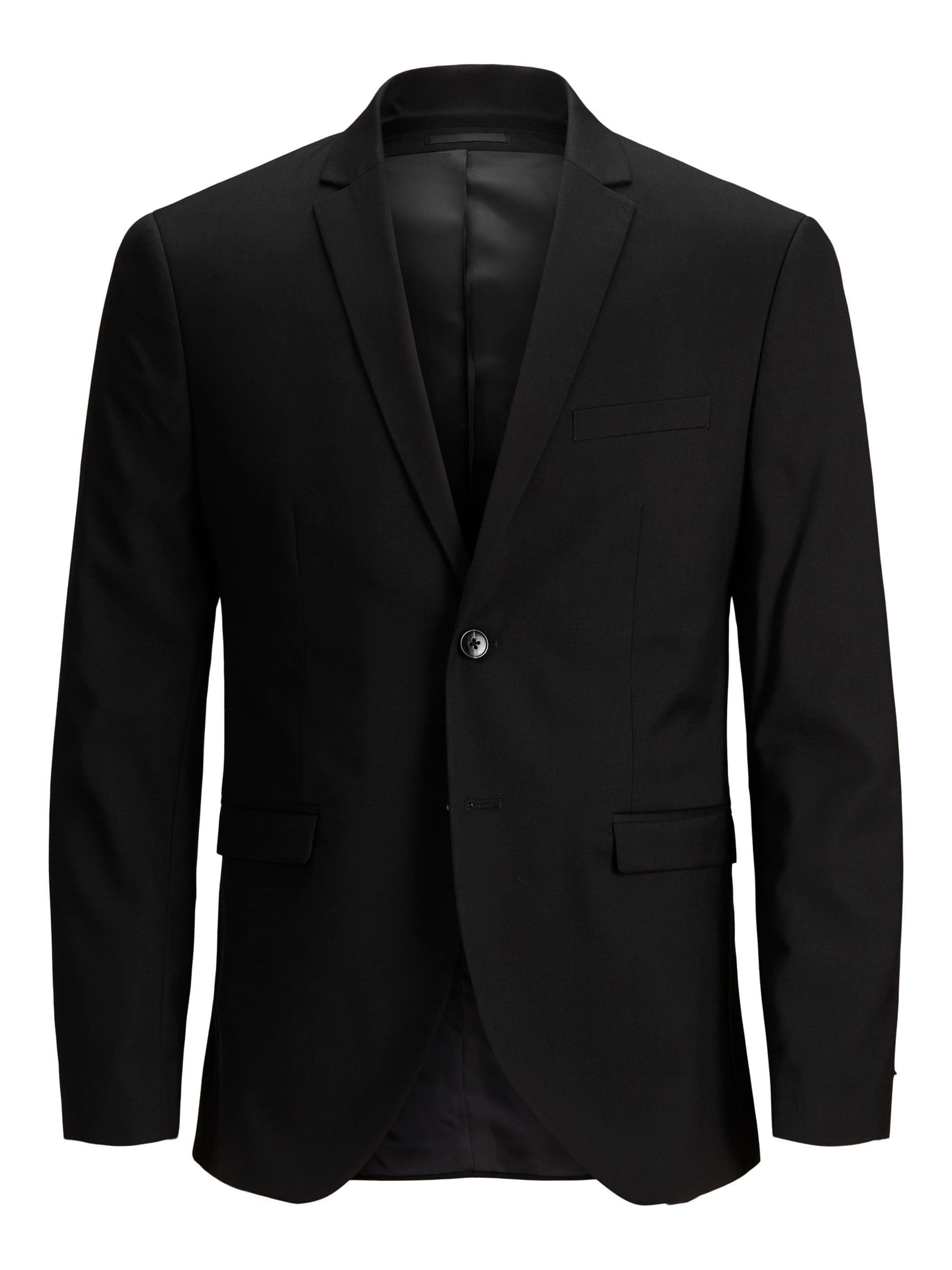 JACK & JONES Marynarka męska jednorzędowa Super Slim Fit, czarny, 56
