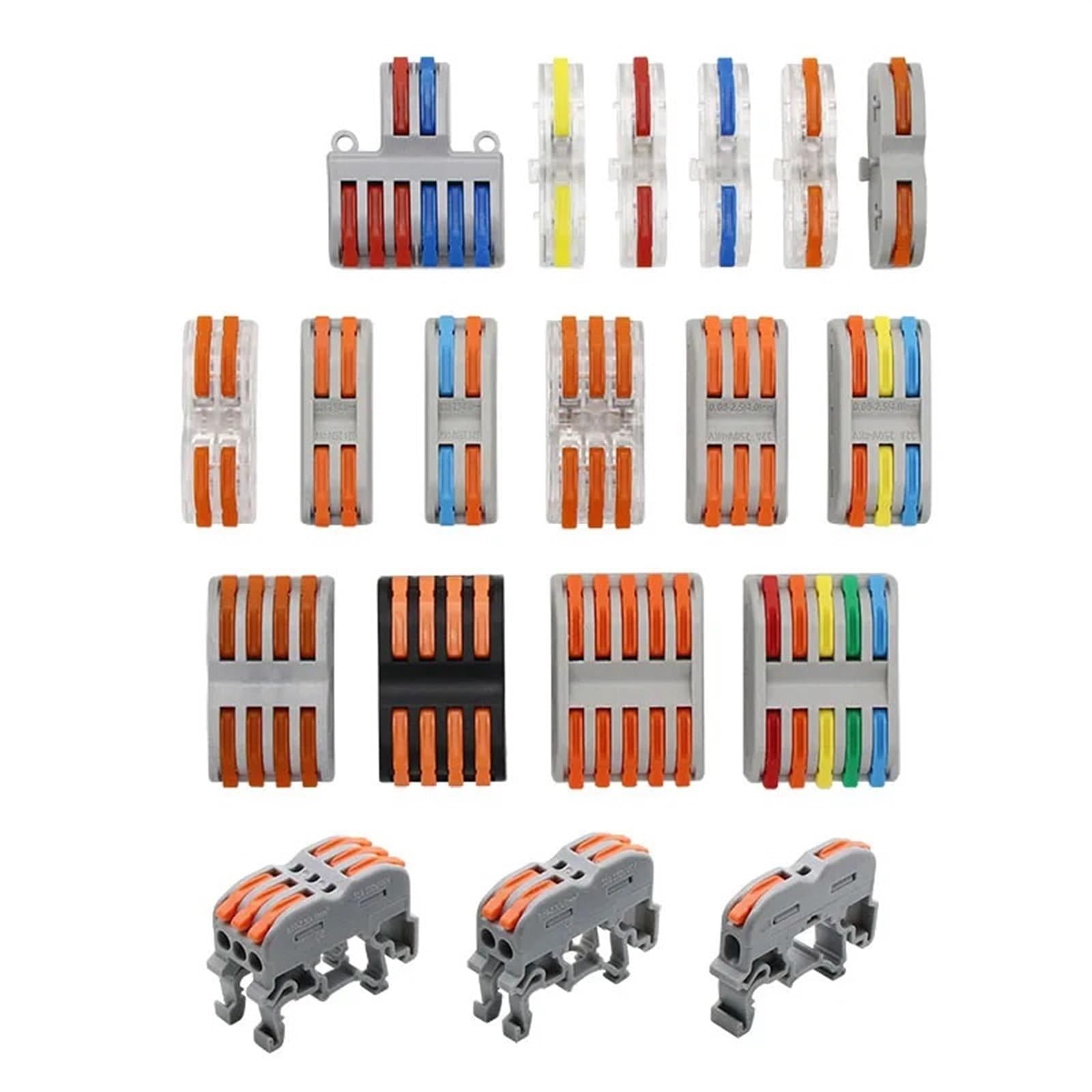 SPL-1/2/3/4 Dual Head Mini Quick Fast Wire Connector Universal-Verdrahtungskabelanschluss Push-in-Leiterklemmenblock LED-Lampe(SPL-3-OYB,50 PCS)