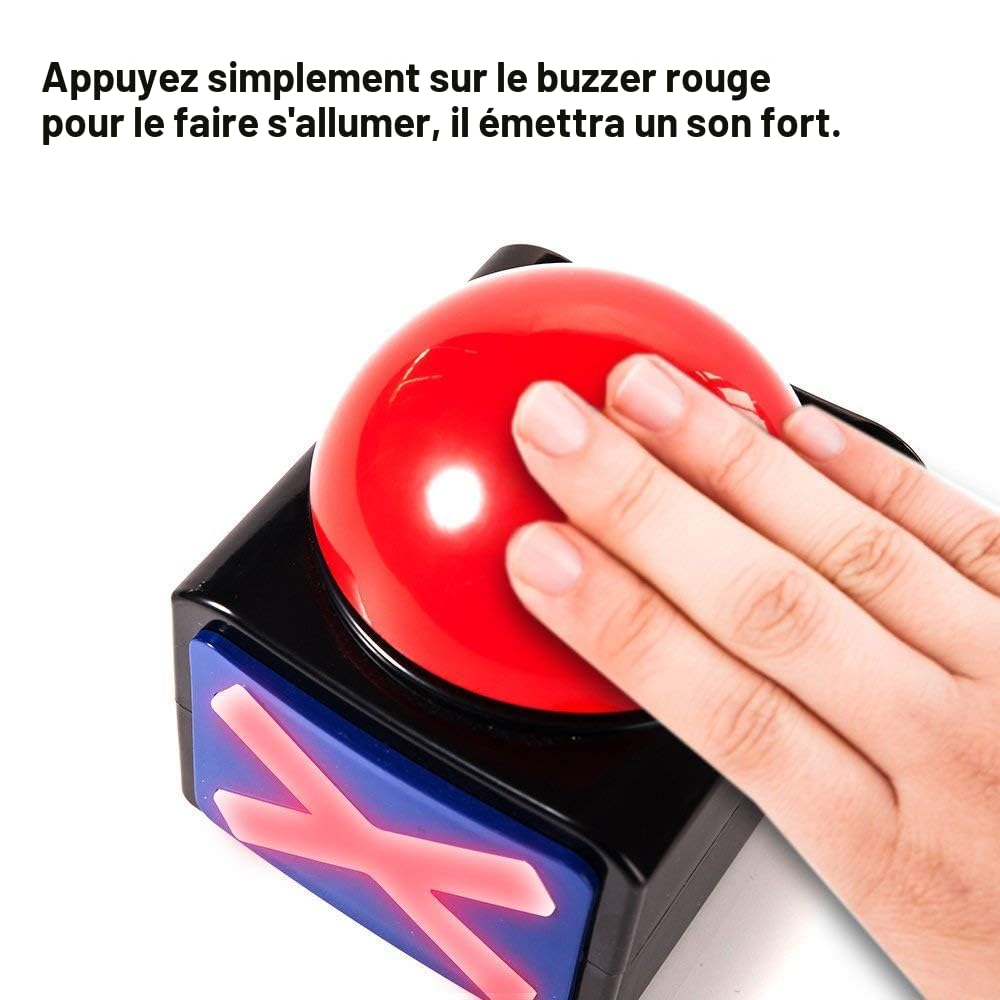 Lot De 8 Buzzers Sonores Animaux – Jeux De Quiz En Classe – Avec Lumières – ABS – Piles AAA – Enseignants