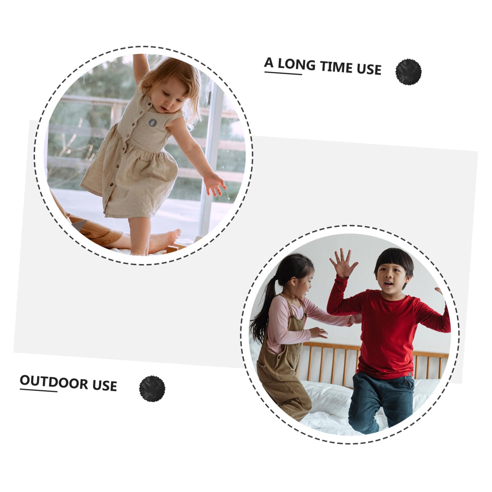Toddmomy 1Pc Round Trampoline Replacement Mat Durable Cloth for Better Bounce Easy Assembly Fits Standard Spring for Garden