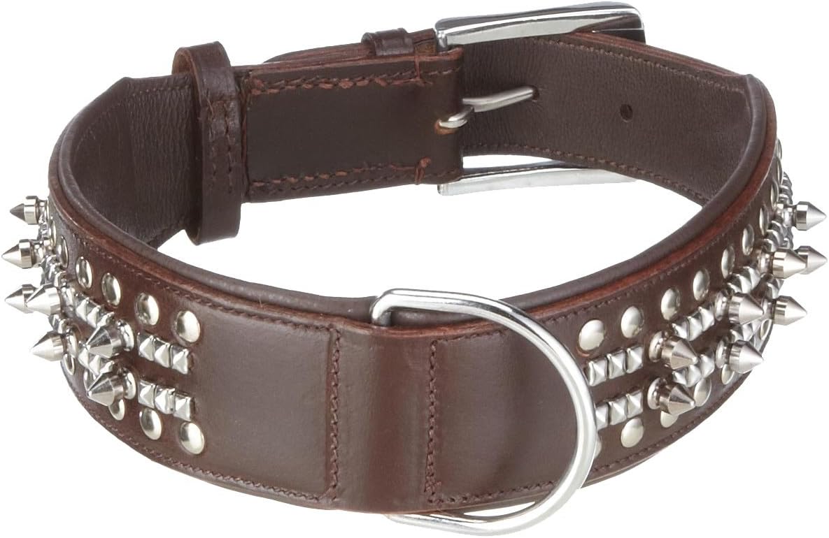 Nobby Delgado Leather Dog Collar, 45 cm Length x 30 mm Width, Black
