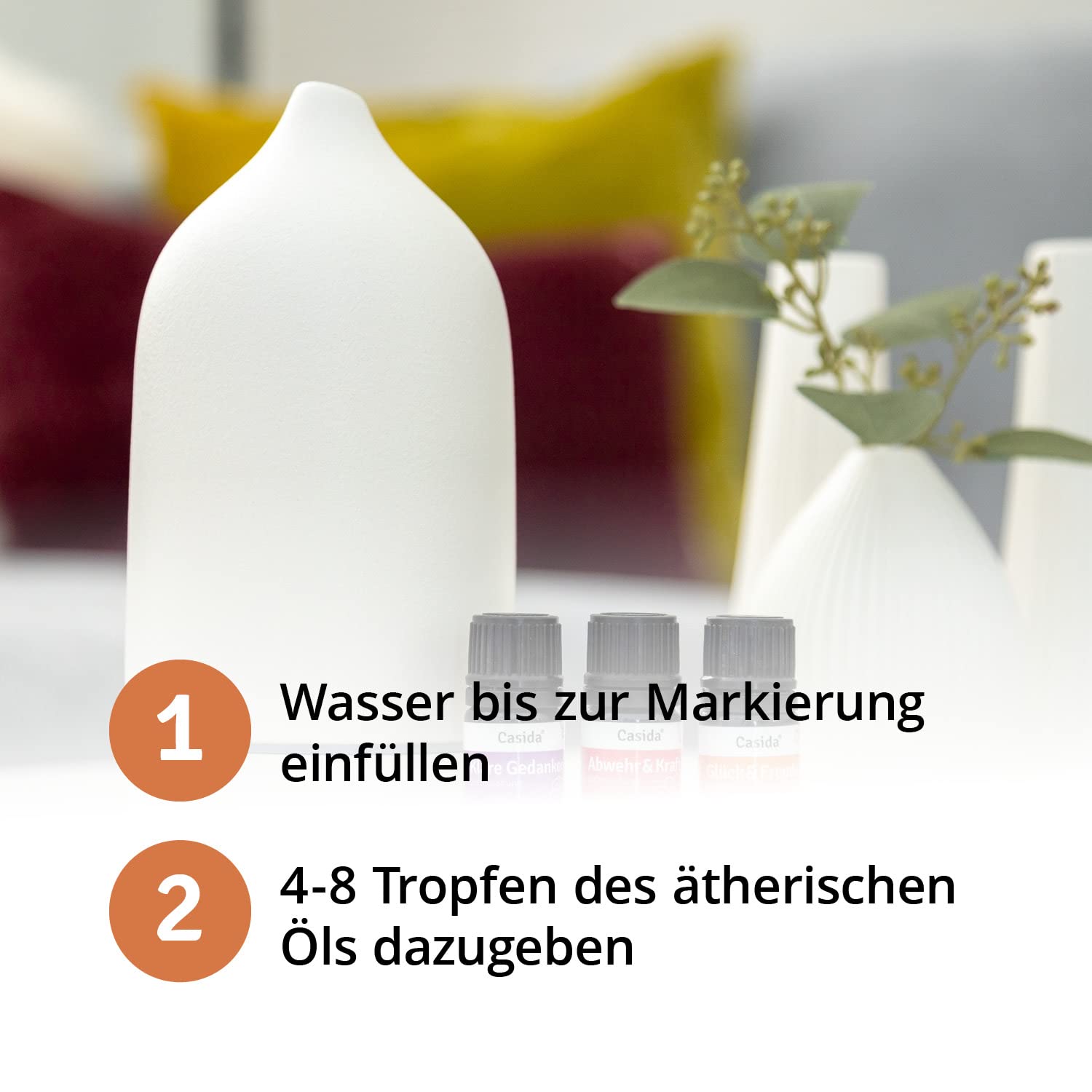 Dyfuzor olejków eterycznych z pokrywką ceramiczną morelową - dyfuzor ultradźwiękowy 3 w 1 - dyfuzor aromatów - nawilżacz - lampka nocna - pojemność zbiornika na wodę 100 ml - jakość apteczna