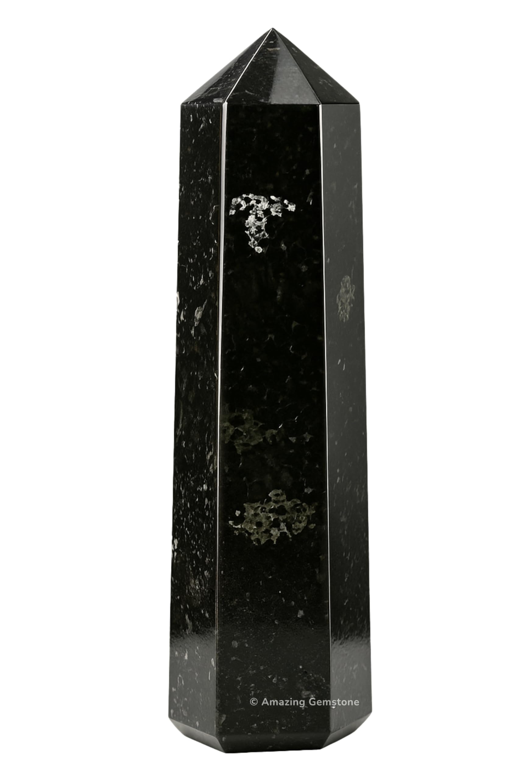 Amazing Gemstone Large Nuummite Crystal Towers ~ Natural Healing Crystal Point Obelisk for Reiki Healing and Crystal Grid (5.5 to 6 INCH)