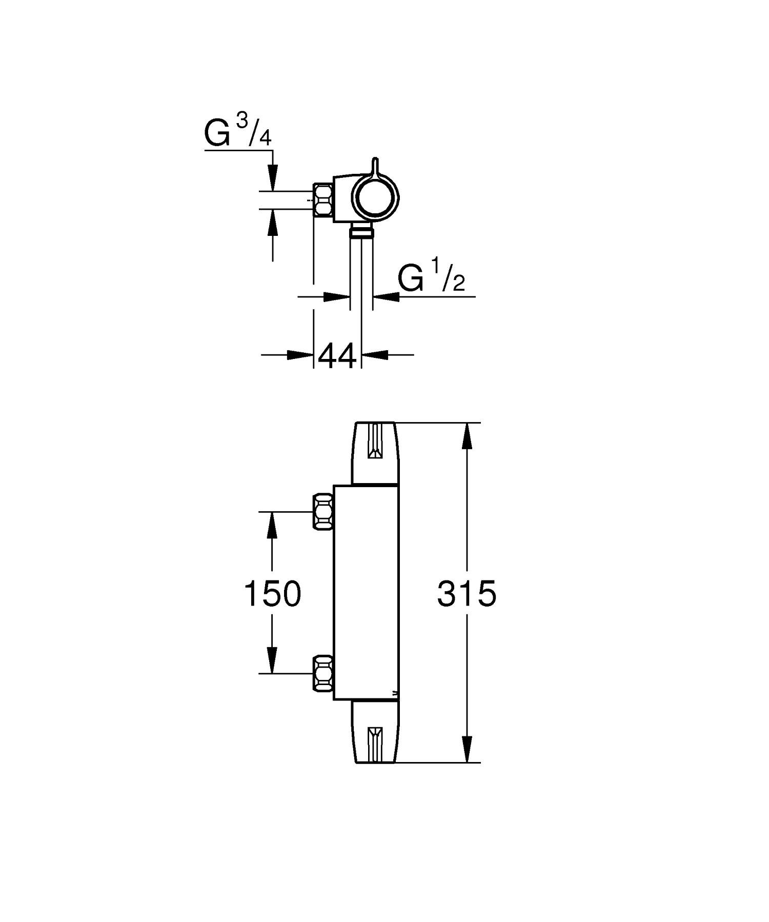 Grohe Grohtherm Special 34681000 bateria prysznicowa z termostatem bez przyłączy S, 1 sztuka