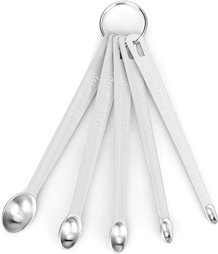 Juego de Mini Cucharas Medidoras, Cucharas Medidoras de Acero Inoxidable de Alta Resistencia para Cocinar y Hornear, Cuchara de Mesa y Cuchara de Té