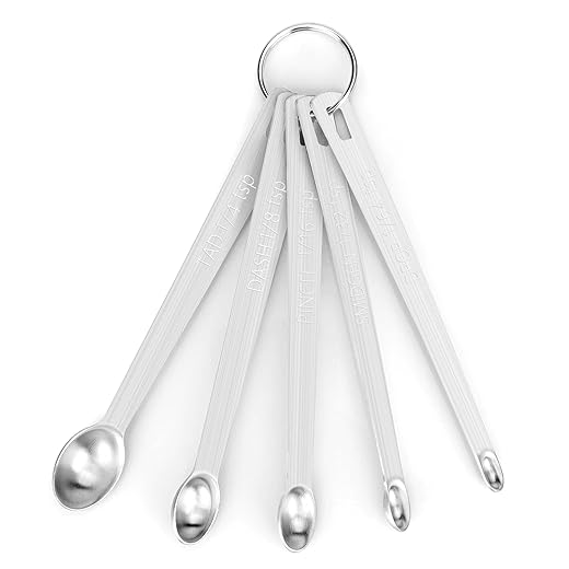 Mini Measuring Spoon Set, Heavy Duty Stainless Steel Measuring Spoons for Cooking Baking, Tablespoon Teaspoon for Dry or Liquid Ingredients, Fits in Spice Jar, 1/64 1/32 1/16 1/8 1/4 tsp