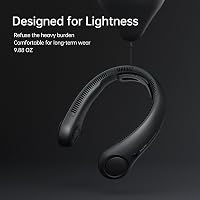 Ventilator de gât portabil JISULIFE cu suport pentru gât, utilizare hands-free, 5 viteze, reîncărcabil 5000 mAh, negru, pentru femei și bărbați 8