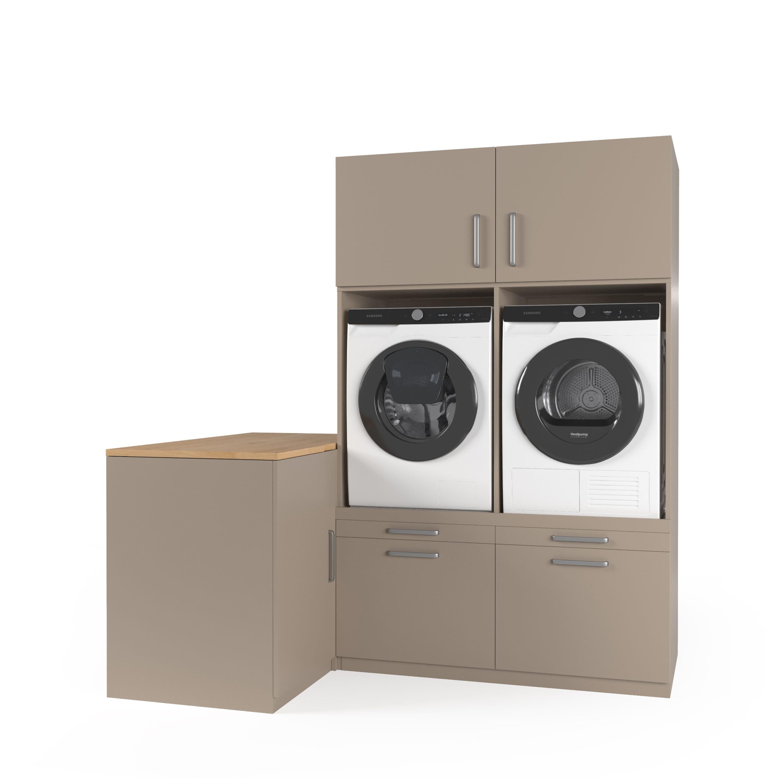 Lavadora Gabinete Toronto - Lavadora elevadora - Conversión a máquina - 700(D)*2030(B)*2110(H) mm - Gris pardo - Diseño ergonómico y elegante, que ahorra espacio y es fácil de colocar