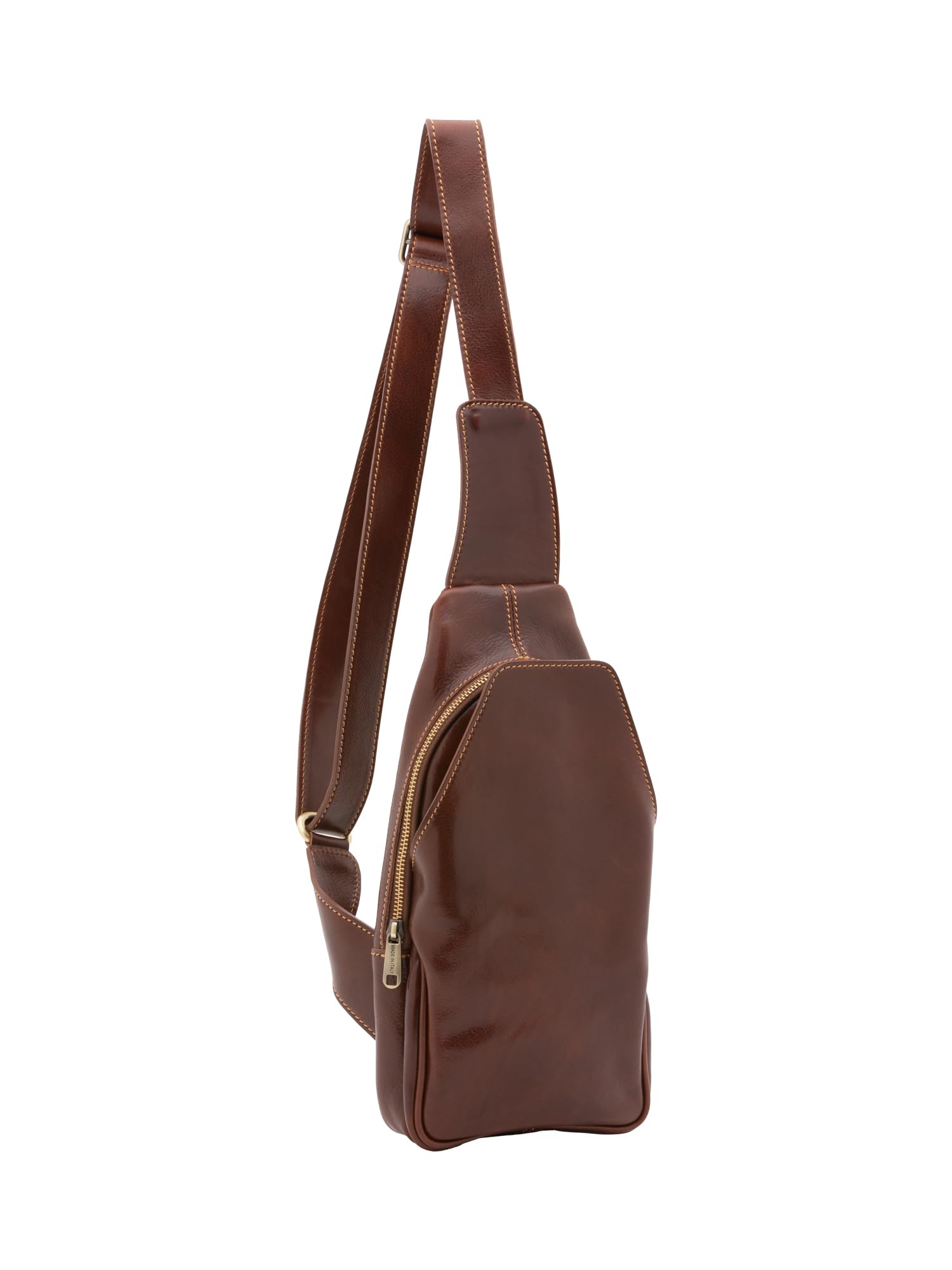 Chiara Ferretti Marsupio da uomo In Vera pelle Made in Italy 33x17x7 cm 5570 Marrone
