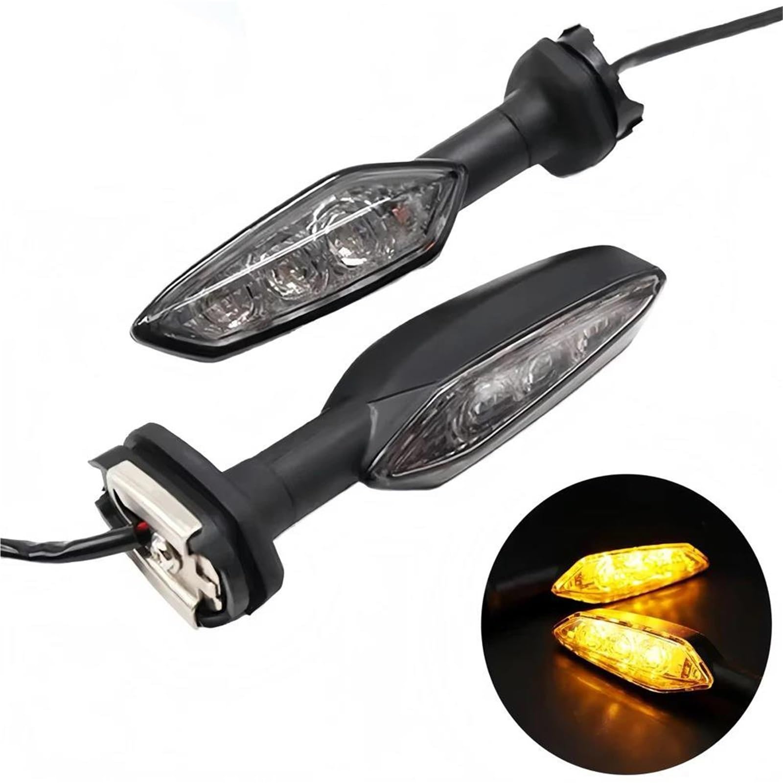 Genérico Luces de giro Intermitente Para Motocicleta Para KAWASAKI Z650 Z750 Z750R Z800 Z900 Z900RS Z1000 Z1000R Luz De Freno Indicadores(Fumar,4 piezas)