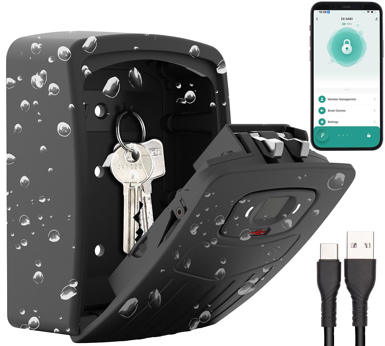 Boîte à clés connectée avec empreinte digitale [Xcase]