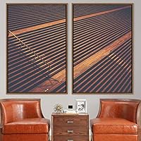 2 Piece Framed Canvas Wall Art Solid Structures Canvas Prints Home Artwork Decoration for Living Room,Bedroom - 16