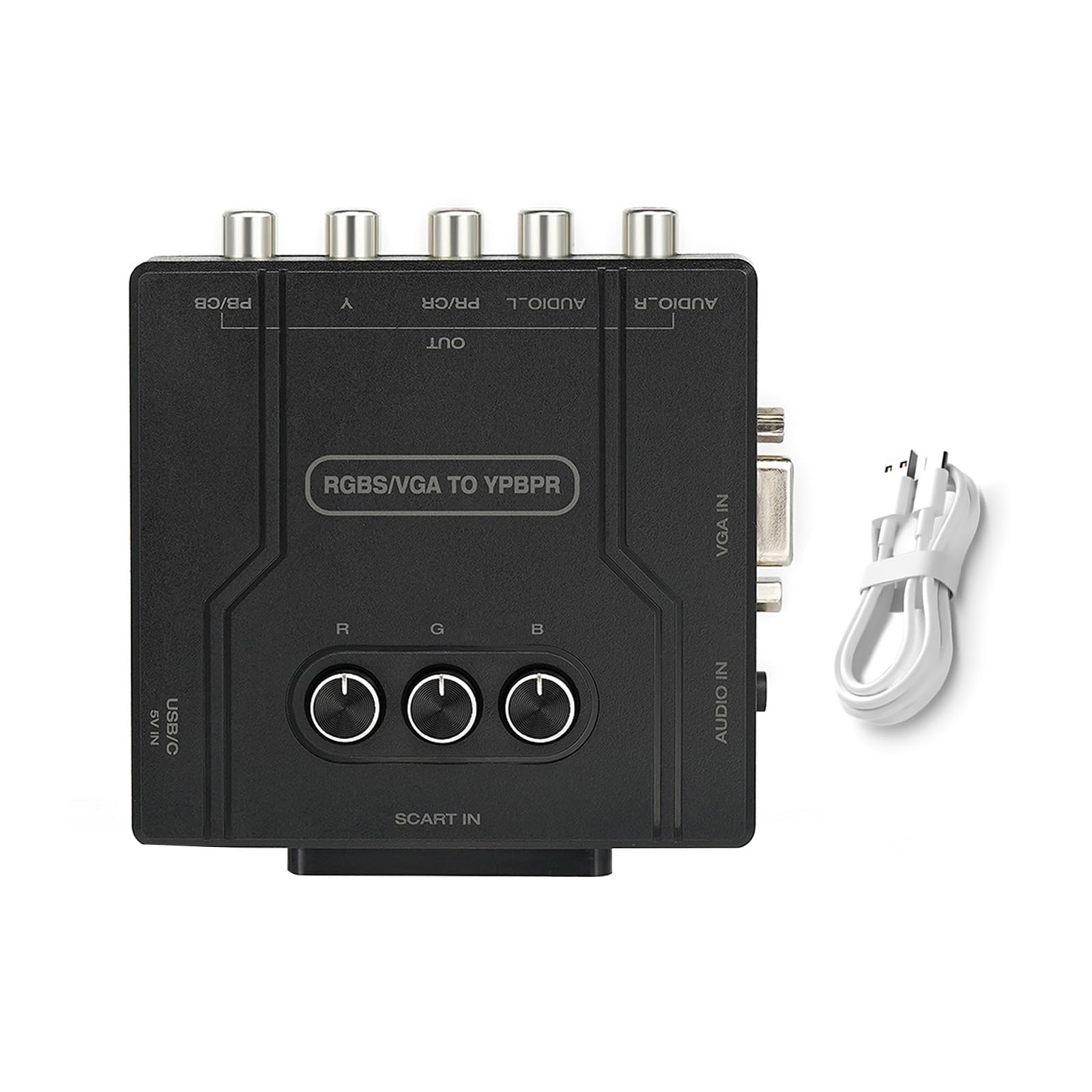 CHICHIYANG Konwerter komponentów RGBS/VGA na YPBPR, obsługa 480i, 480p, 576i, 576p, 720p, 1080i, dla NES, dla SNES, Genesis, Nintendo 64