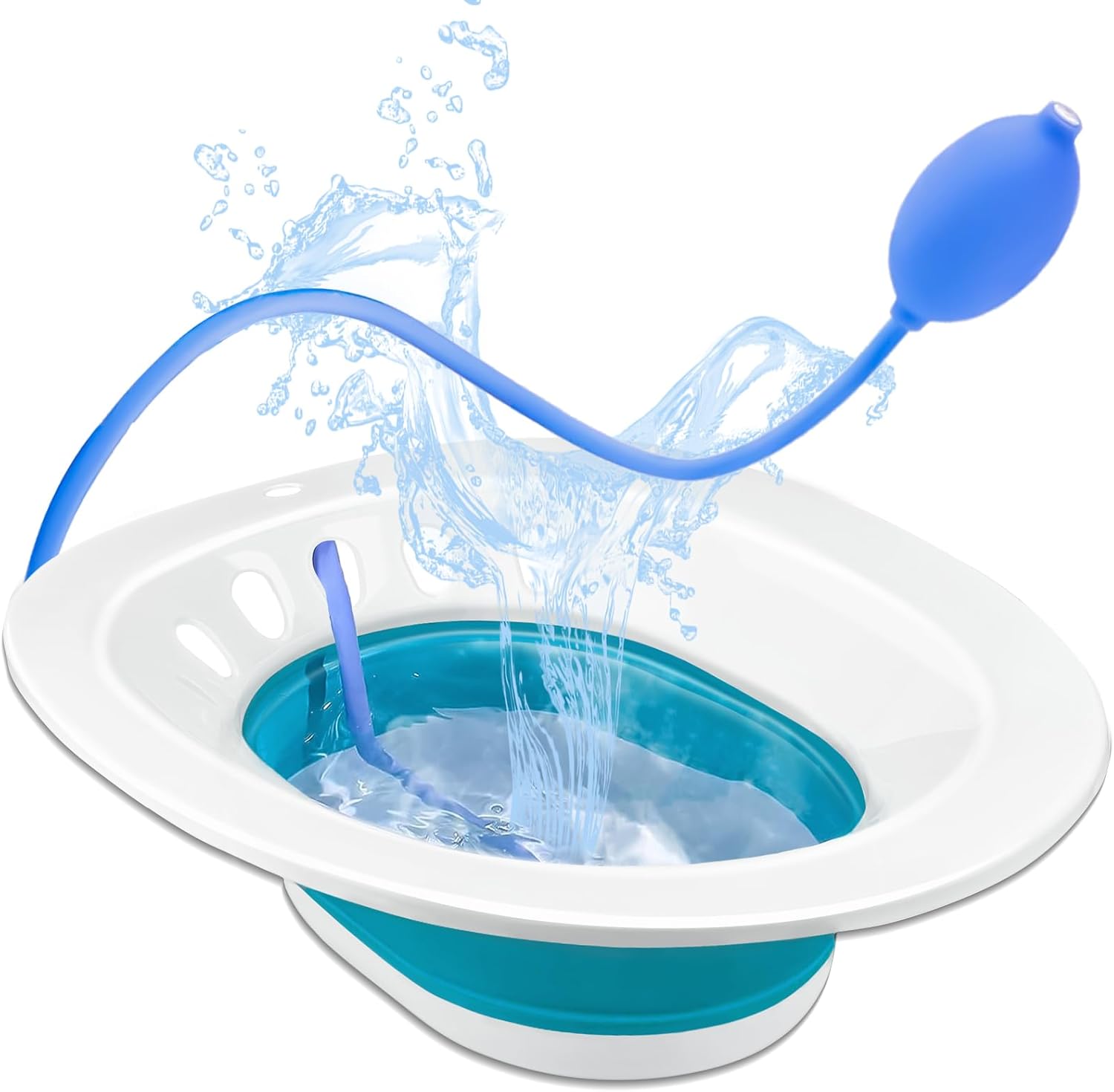 Product image of Sitz Bath for Hemorrhoids, Sitz Bath for Toilet Seat, Postpartum Care, Perineum Relief, Sits Bath Kit for Women - Collapsible, Wide Seat, Deeper Bowl - Use w/Sitz Bath Salt