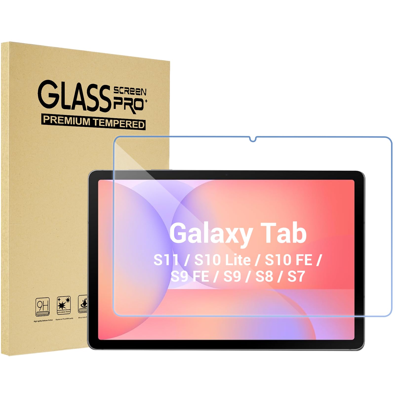 1 protector de pantalla para tablet Galaxy Tab S11/Tab S10 Lite/Tab S10 FE 2025/Tab S9 FE 10.9 / Tab S9 2023/Tab S8 2022/Tab S7 2020 11 pulgadas, protector de pantalla de vidrio templado de