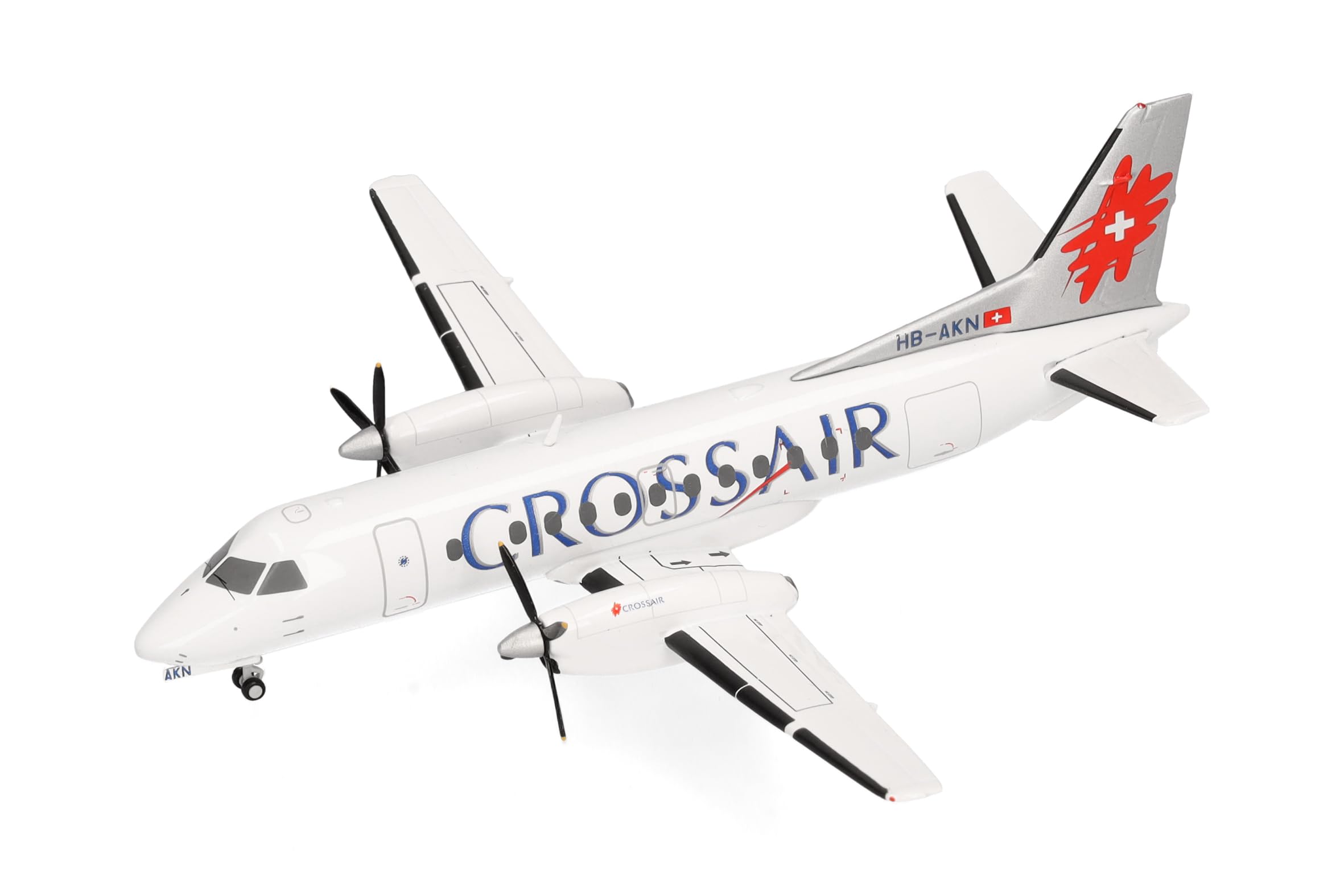 herpa Crossair Saab 340 (Last Colour Scheme) Miniature 1:200 Scale Collectible Model without Base Metal, Multicoloured - Image 4