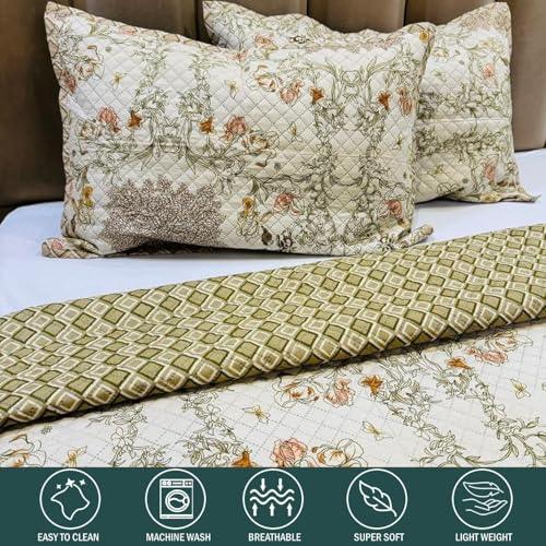 Image of Akshya Modern Reversible AC Comforter - Single Bed All Season Microfiber Quilt - Soft Lightweight Blanket with Dual Tone Design for Bedroom Decor