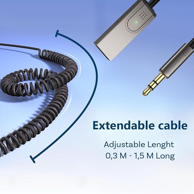 MMOBIEL Adaptador Bluetooth AUX USB con Micrófono para Auto miniatura 3
