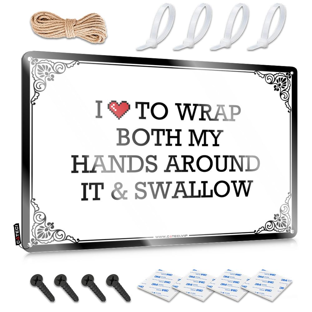 Funny Wall Signs Americana Cottage Fun I Love To Wrap Both My Hands Around It & Swallow - Vintage Wall Decor For Western Bar(20X30CM)