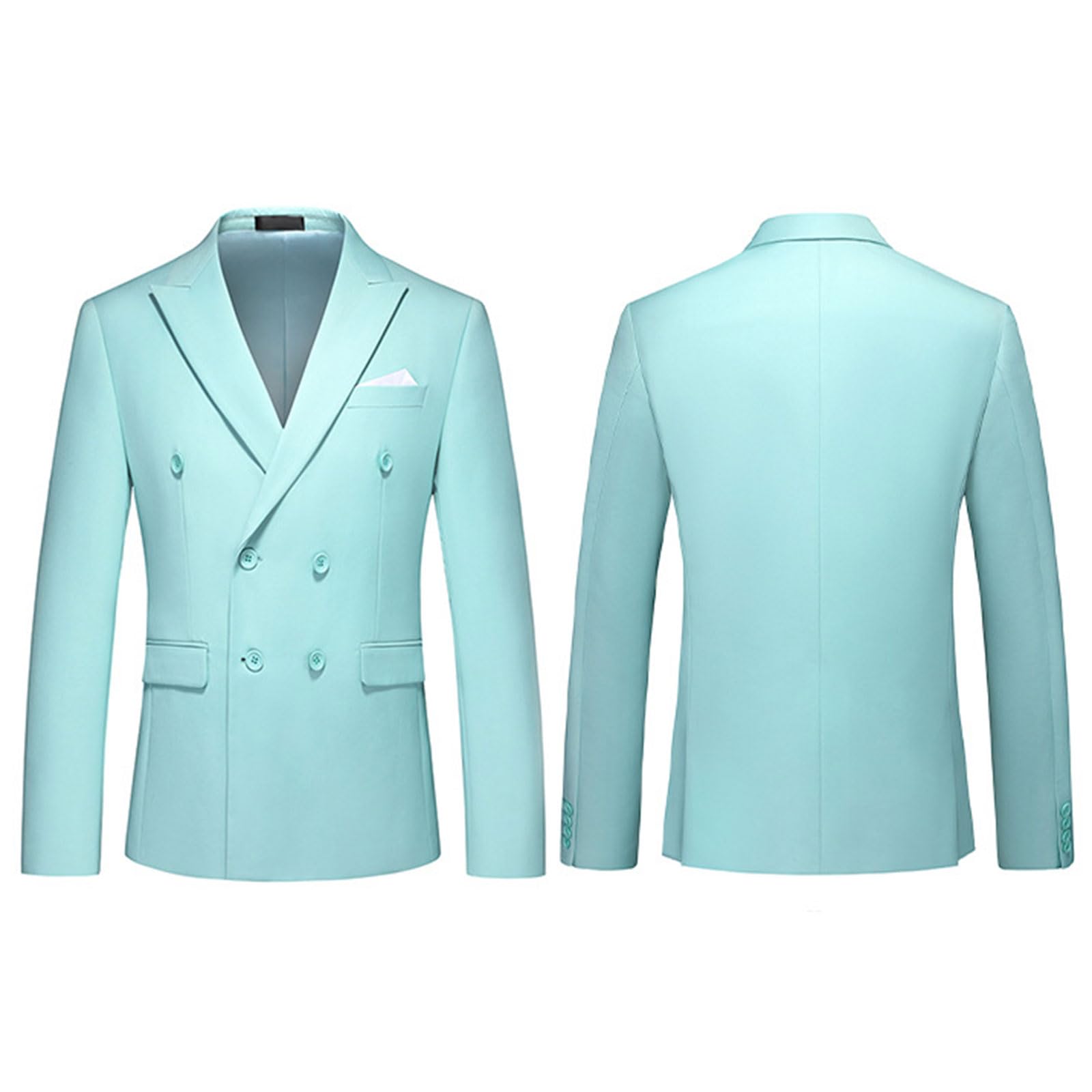 Ensemble 2 Pièces Pour Homme Coupe Ajustée Avec Blazer Et Pantalon Formels Unis à Un Bouton Pour Bal De Fin D'année, Mariage (bleu, Taille M), Bleu, Taille M