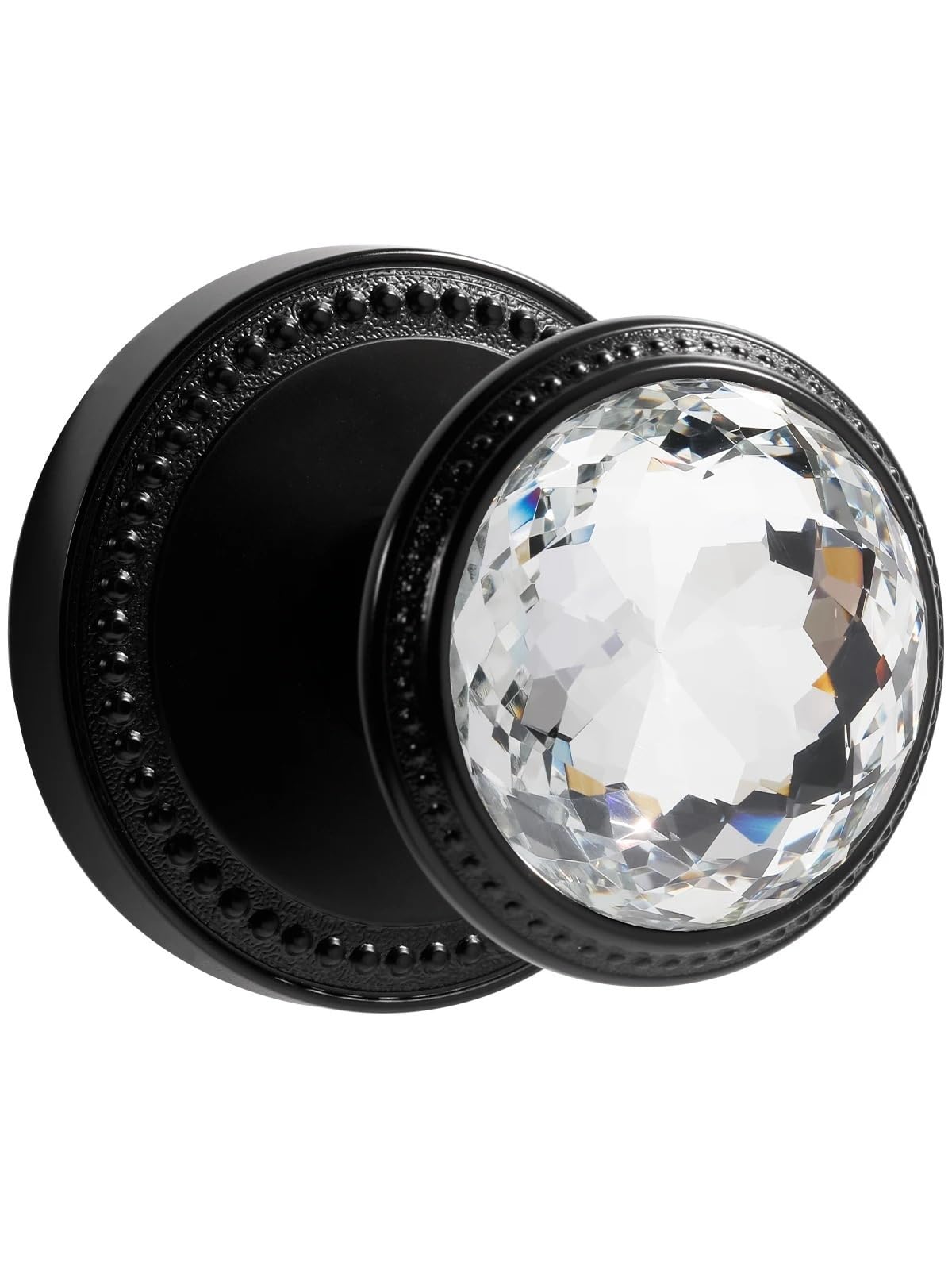 Poignée de porte cristal noir et zinc or brossé pour rénover votre salon avec élégance
