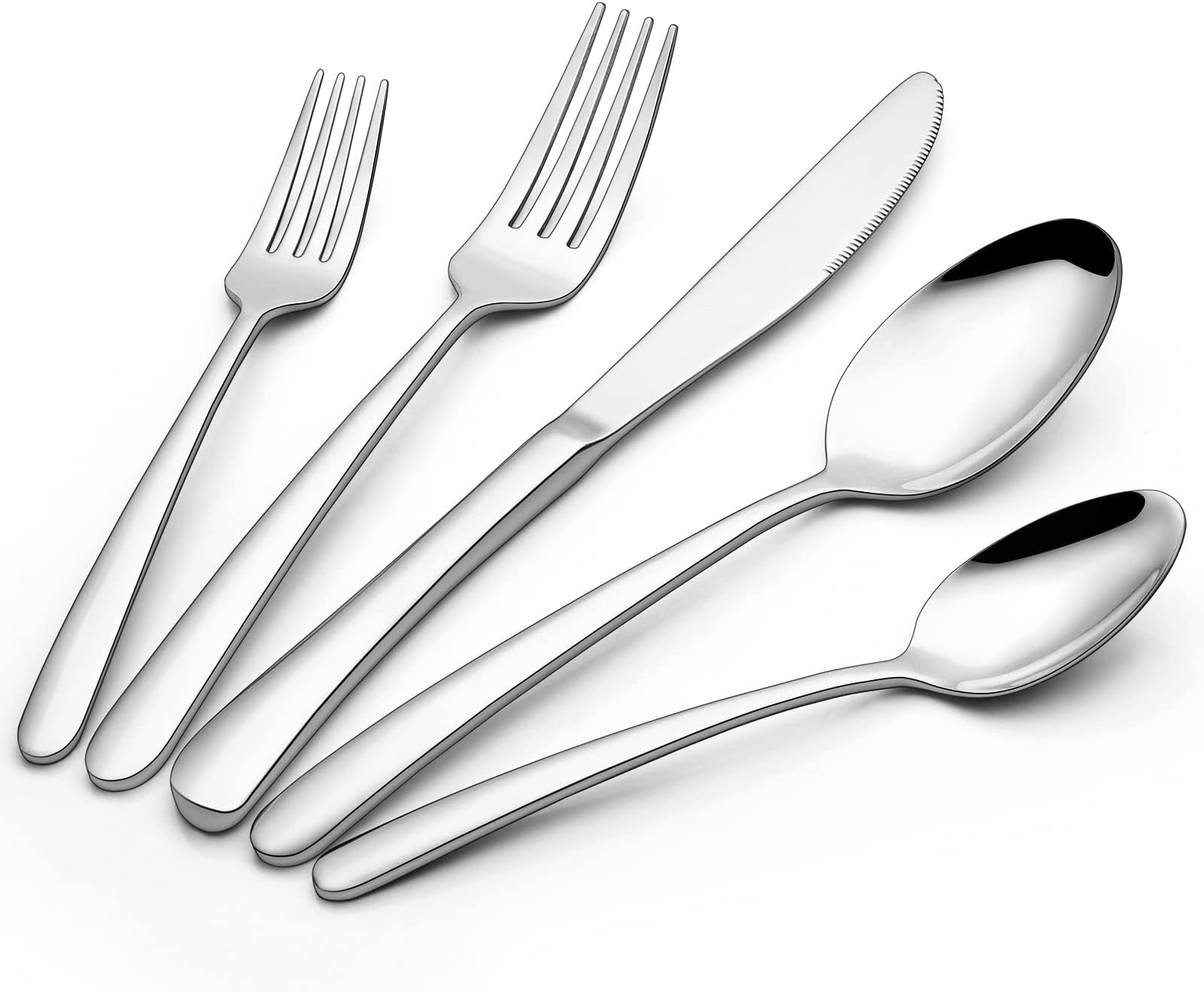60 Piece Silverware Set for 12, Stainless Steel Flatware Set, Cutlery Set Utensils Include Forks Spoons Knives, Mirror Polished Tableware Set for Home Kitchen Restaurant Party, Dishwasher Safe