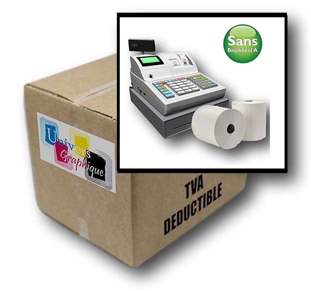 20 Bobine Papier Thermique SANS BISPHÉNOL 80 x 80 x 12 mm rouleaux thermique 80x80x12 ticket de caisse imprimante thermique caisse enregistreuse thermique au norme CEE