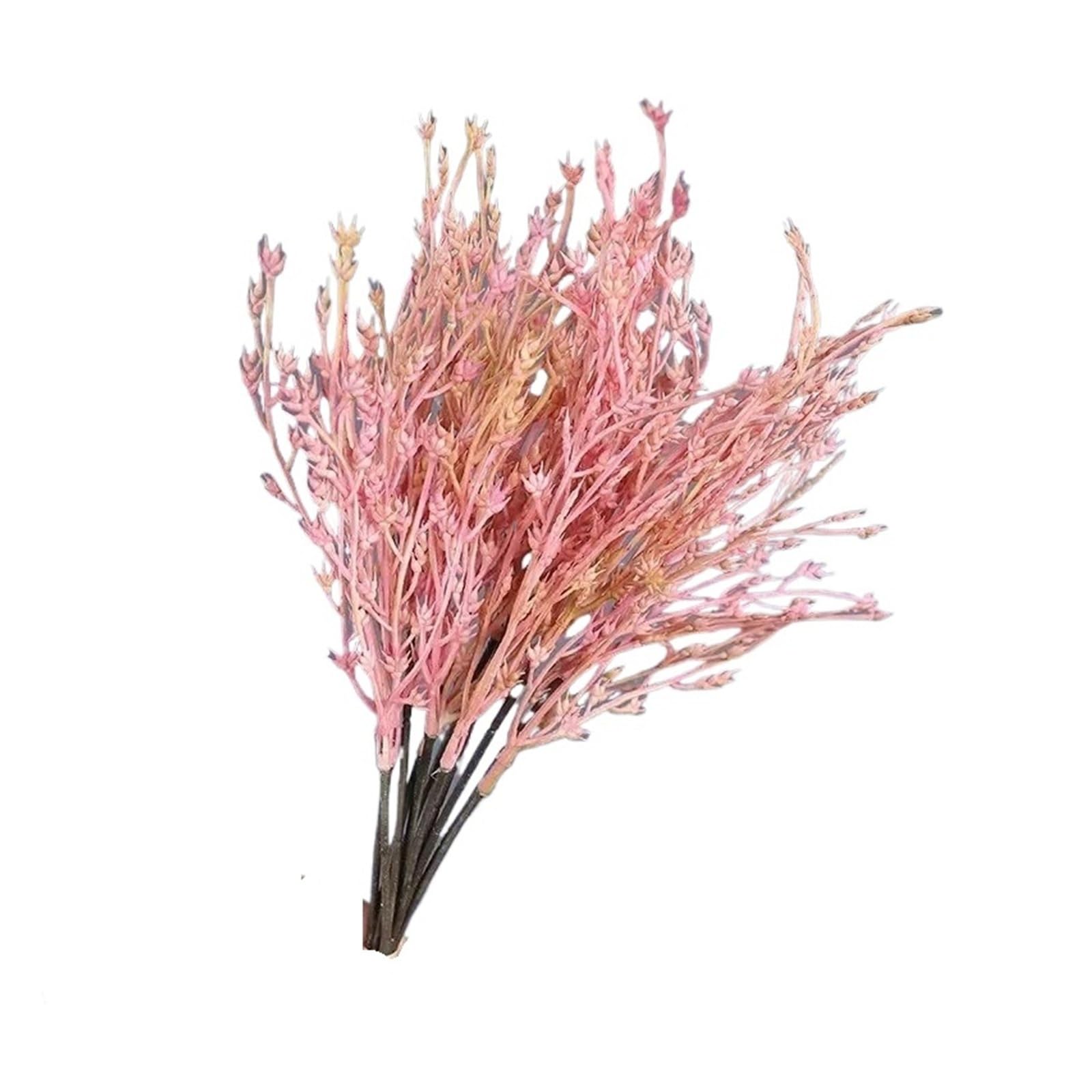 HamPaesk 5/6PCS Artificial Grass Plant Floral Plastic Fake Flowers Shopping Mall Decoration Simulation Bouquet Green Flower(Pink,6pcs)