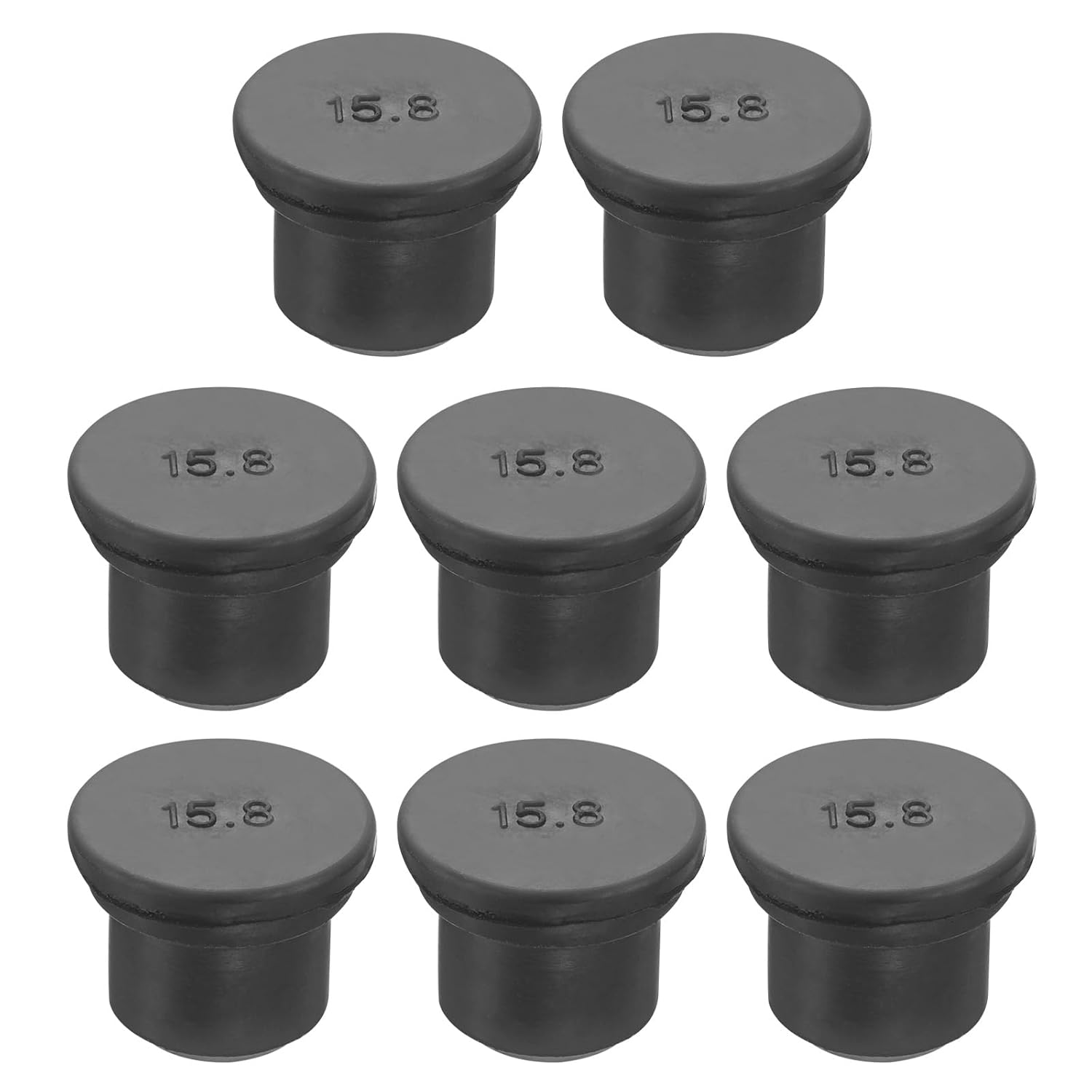 MECCANIXITY Rubber Solid Plug Soft Flexible Stopper for 11-12mm Hole Black 8Pcs