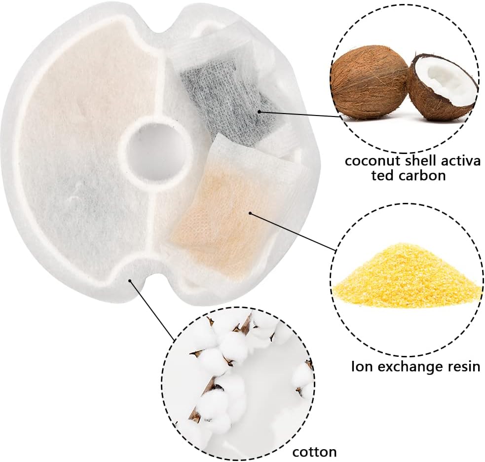 12 PCS Cat Water Fountain Filter Pet Water Fountain Filter Replacement