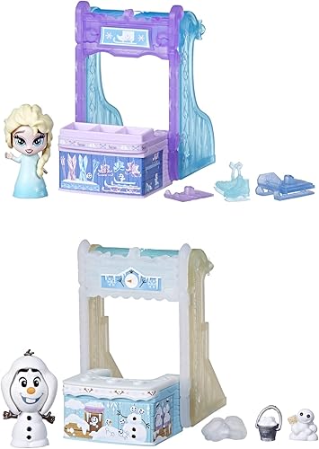 Frozen Disney's 2 Twirlabouts - Paquete de 2, serie 2, Elsa y Olaf trineo para comprar juguetes de juego, accesorios de muñeca Olaf y Elsa para
