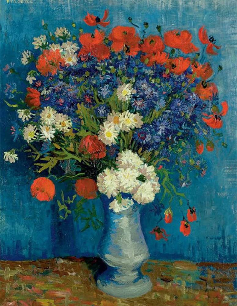Liziciti Cornflower And Poppy Vase 5D Diamond Painting Kits Van Gogh For Adults, 12X16in Diamond Art Kits Full Drill Canvas Art Picture Diy For Wall Decor (Cornflower And Poppy Vase)