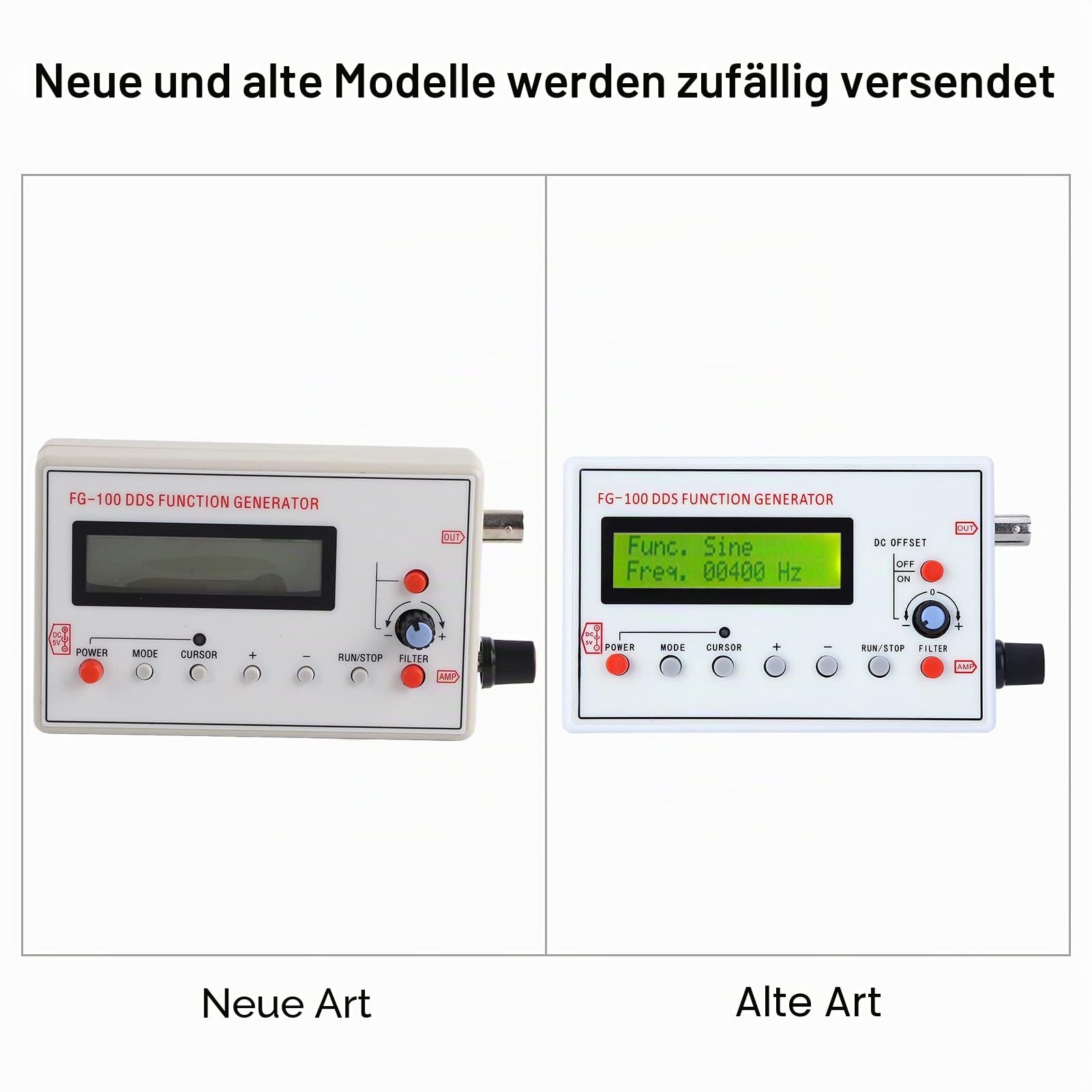 DDS-Funktionsgenerator, 1HZ-500KHZ DDS-Funktions-Niederfrequenz-Signalgenerator Frequenzmesser Signalquellenmodul Frequenzzähler Sinus-Dreieck-Quadrat-Sägezahn-Wellenform, FG-100