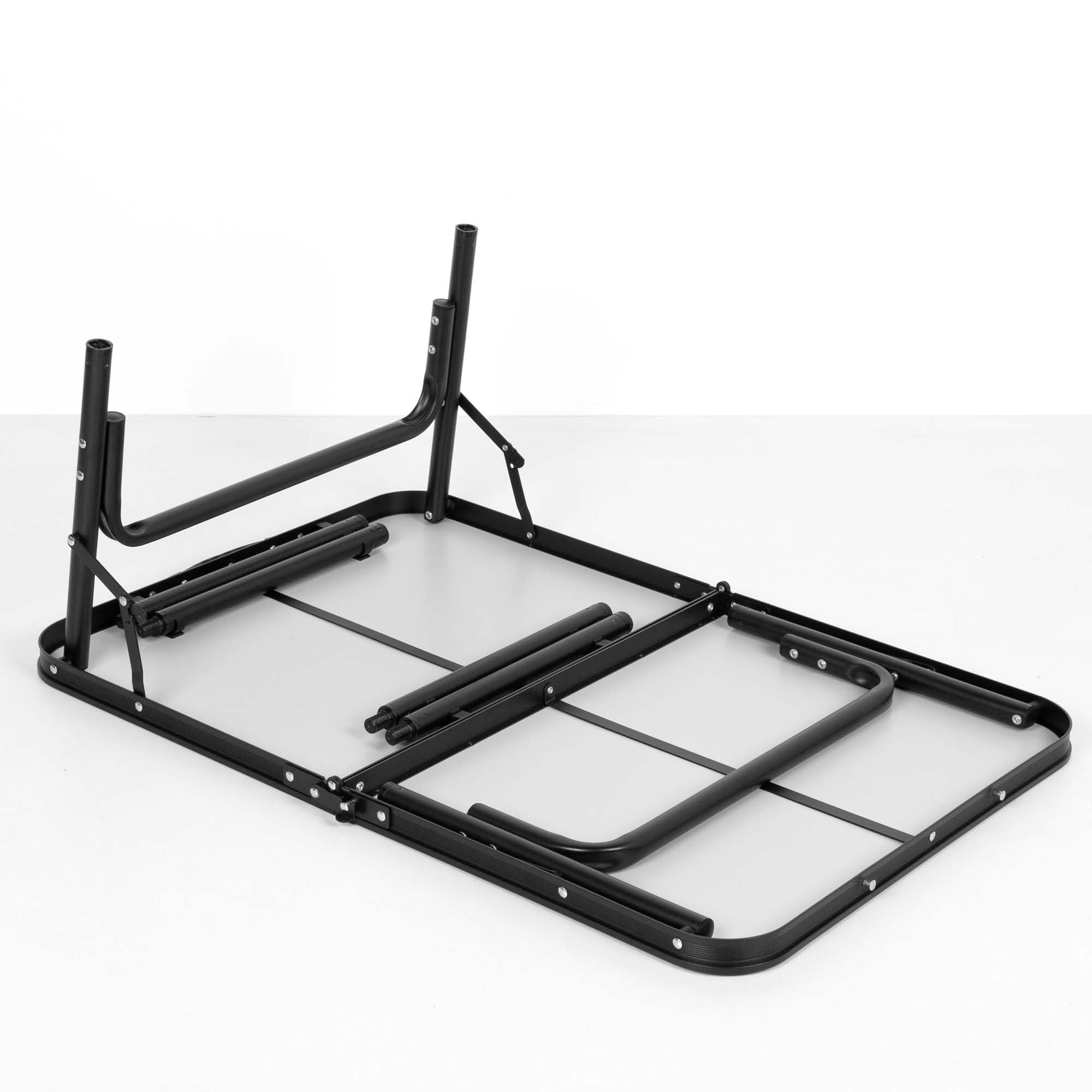 AKTIVE Mesa Plegable, 90 x 60 x 70 cm, Topes Antideslizantes, Tablero MDF, Estructura de Aluminio, Sistema de nivelación Integrado, Soporta 30 kg, Peso Ligero (63054)