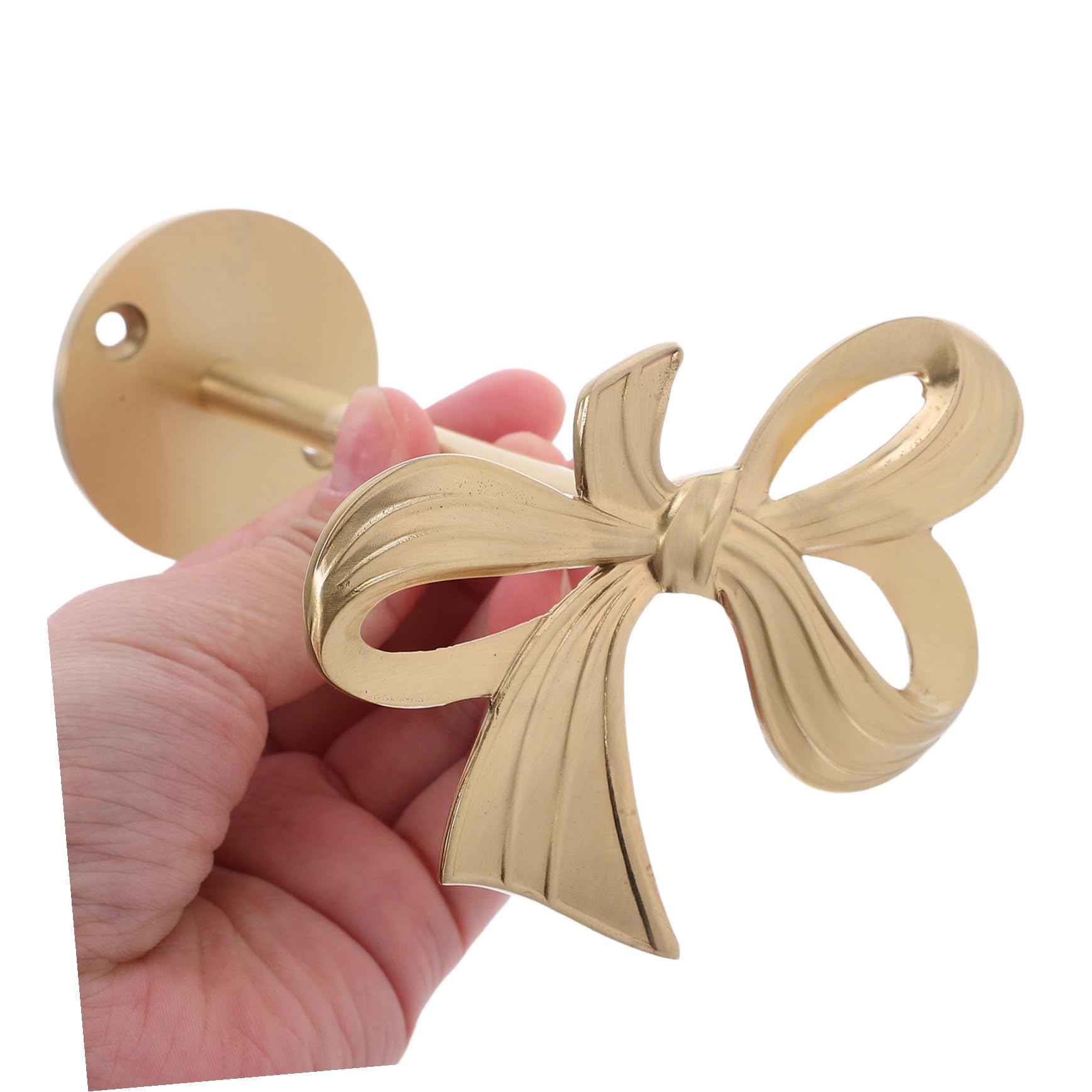 Vintage Crochet Bow Curtain Holdbacks Brass Wall-Mounted Tiebacks Retro Hooks for Drapery Coat Hat and Key Storage in Bedroom