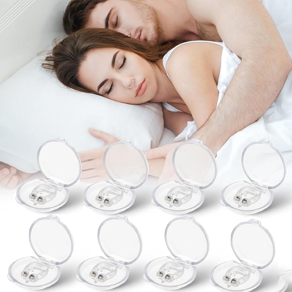 Goodern 8 Pcs Anti Snoring Clip,Silicone Magnetic Anti Snore Nose Clip Snore Stopper Snoring Relief,Reusable Snore Stoppers Nasal Snore Stopper Clip Snoring Solution for Men Women-8PCS