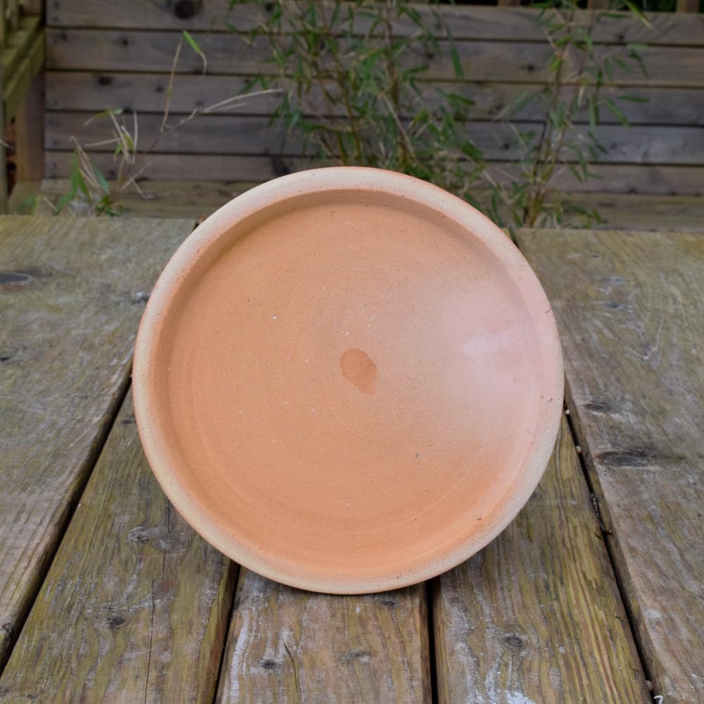 Bedwen Frost Proof Ceramic Saucers for Garden Planters Pots (Terracotta, Small)