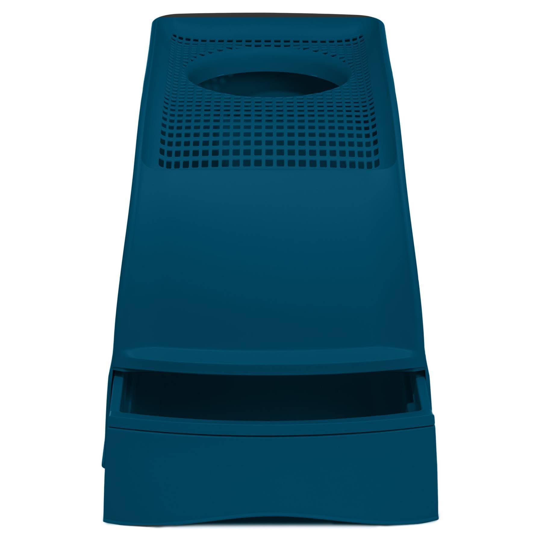 Lettiera Per Gatti Con Cassetto Estraibile - Ingresso Dall'Alto, 56x40x43.5 Cm, Verde, Antispreco - Foto 2