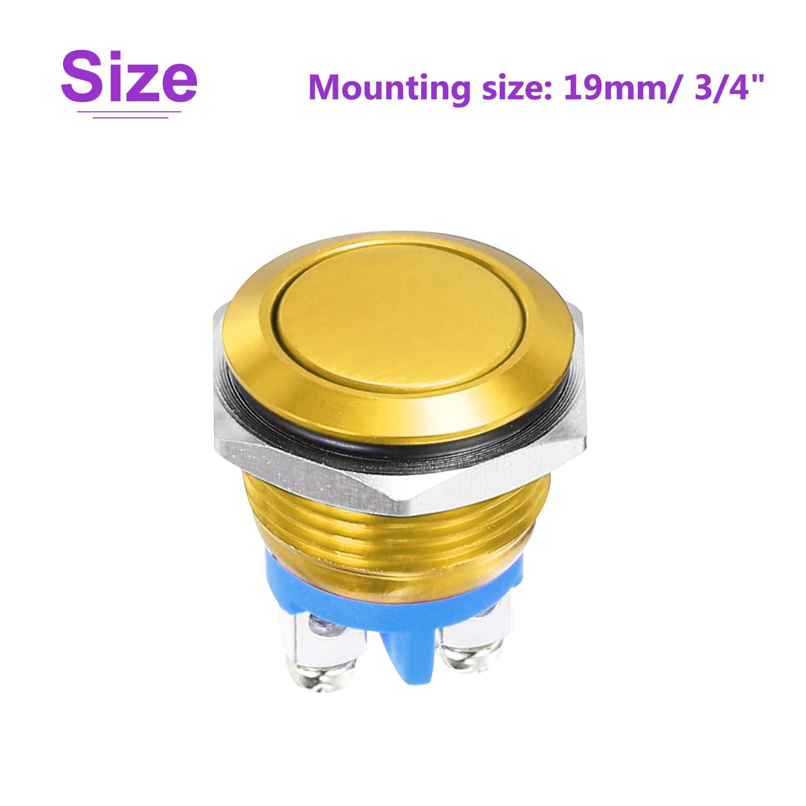 DMiotech 2 Pcs 19mm / 3/4" Push Button Switch - Image 4