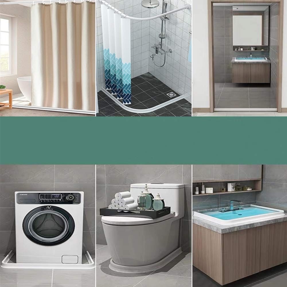 Barrera de agua para baño tiras de silicona para mampara de ducha juntas flexibles de silicona para cabinas de ducha barrera de agua para baño para separación en seco y mojado color blanco (200 cm)