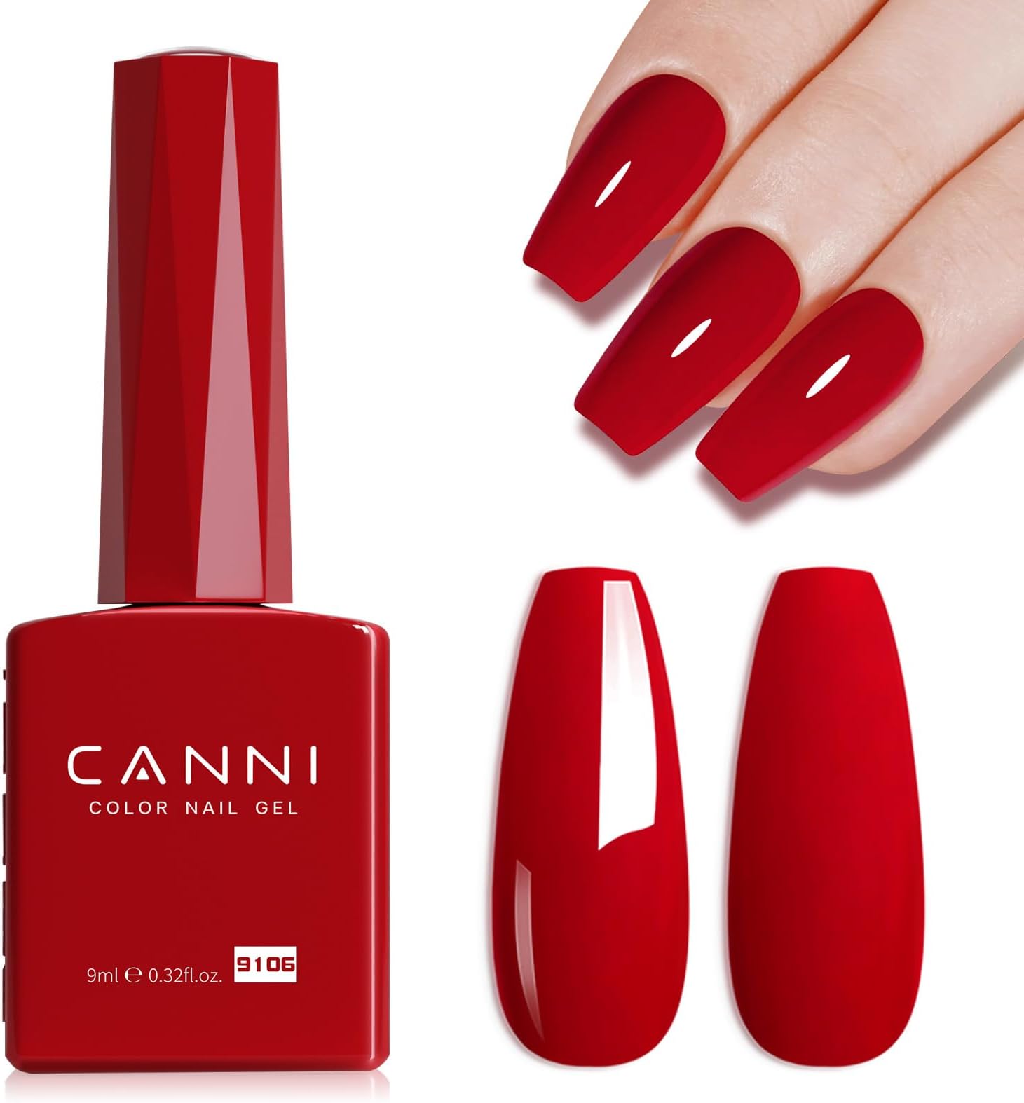 Gel Nail Polish Red Colors, 1Pcs Red Gel Polish High Gloss Soak Off UV Nail French Nail Manicure Salon DIY