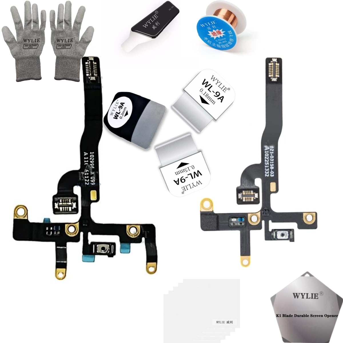 WYLIE Power Button Flex Cable Replacement Compatible with iPad Pro 11 Inch 2021 3rd Gen A2301 A2459 A2460 Cellular & WiFi Version Both 2PCS Flex Cables from Professional iPad Pro Repair Kit 11 Pack